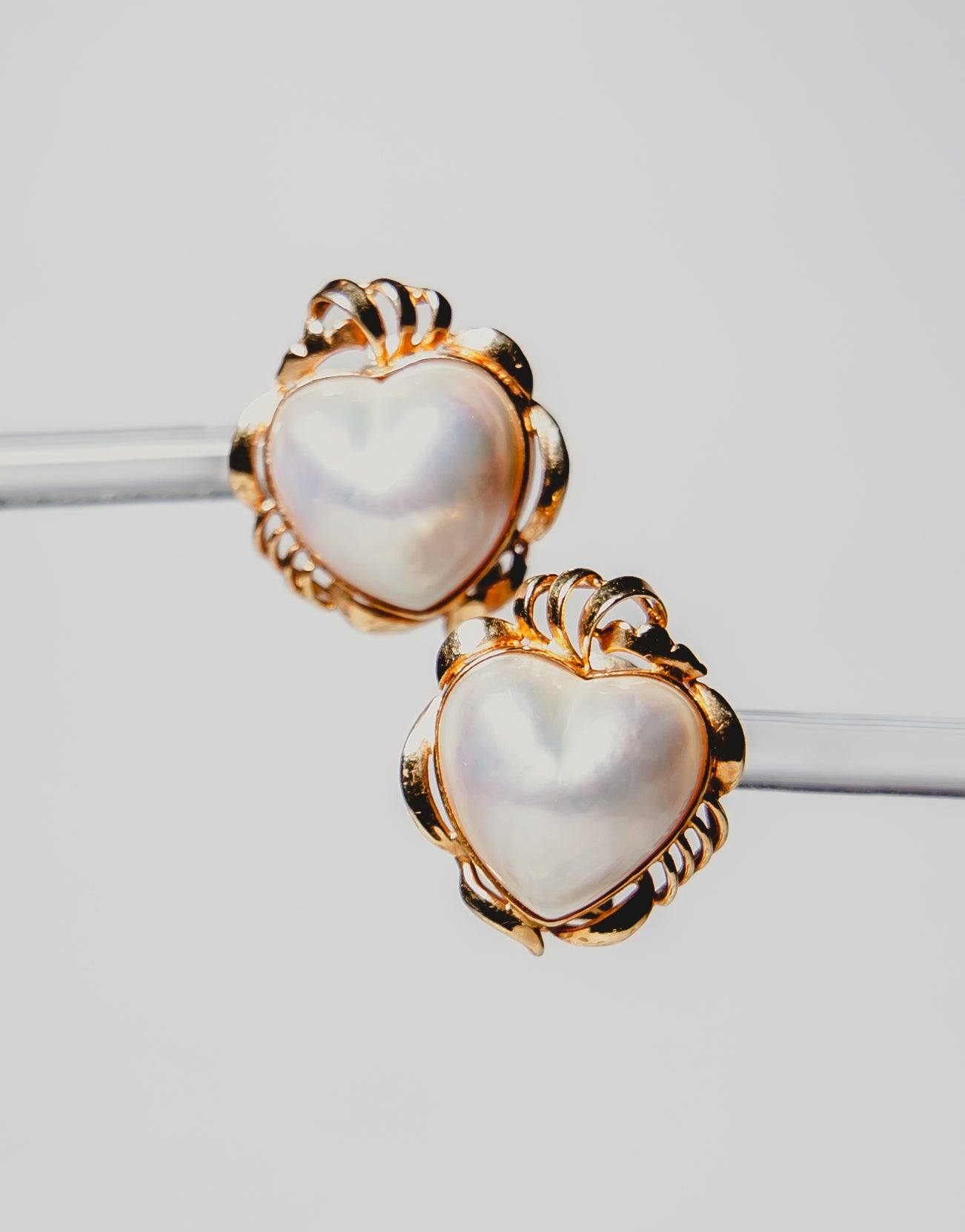 Mabe Pearl Heart Ring & Earrings