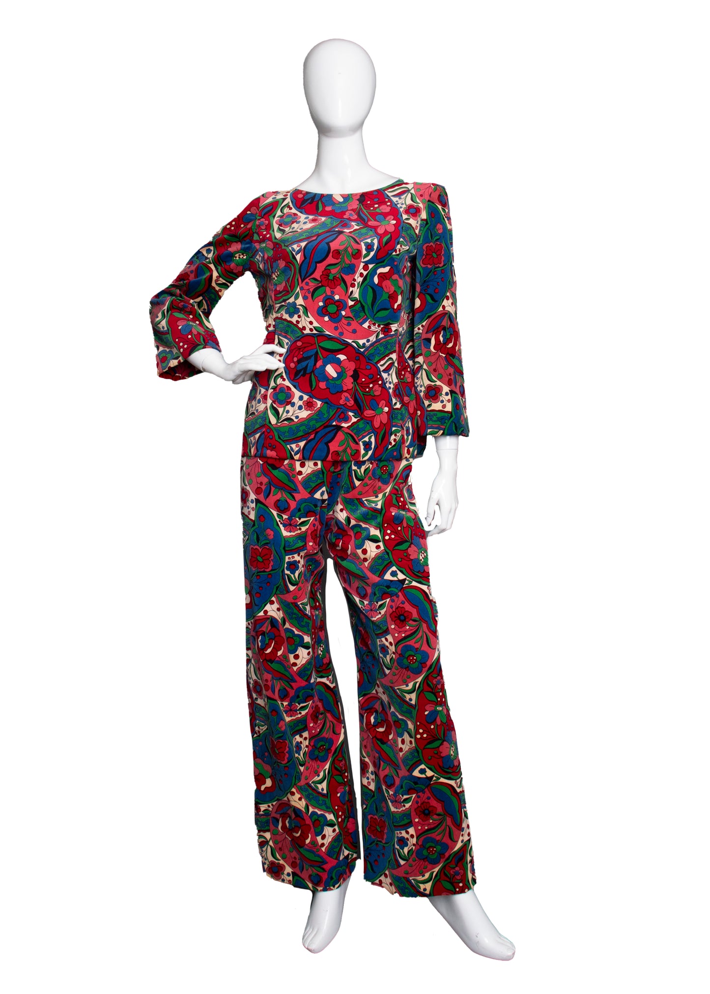 60s Velvet Print Lounge Set XS
