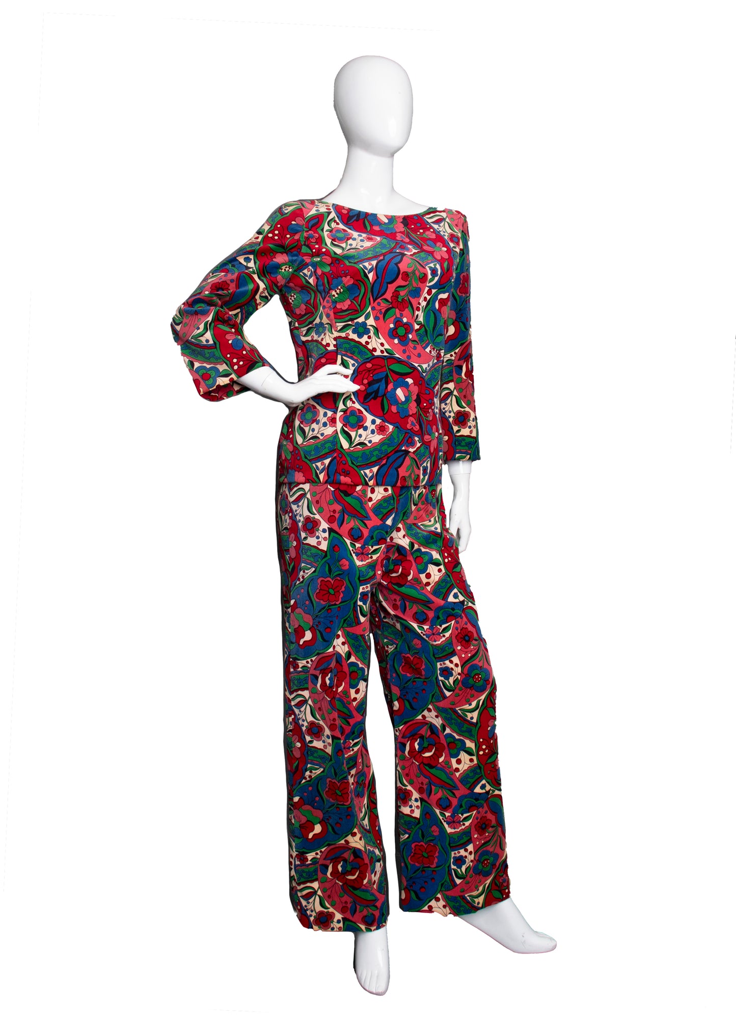 60s Velvet Print Lounge Set XS