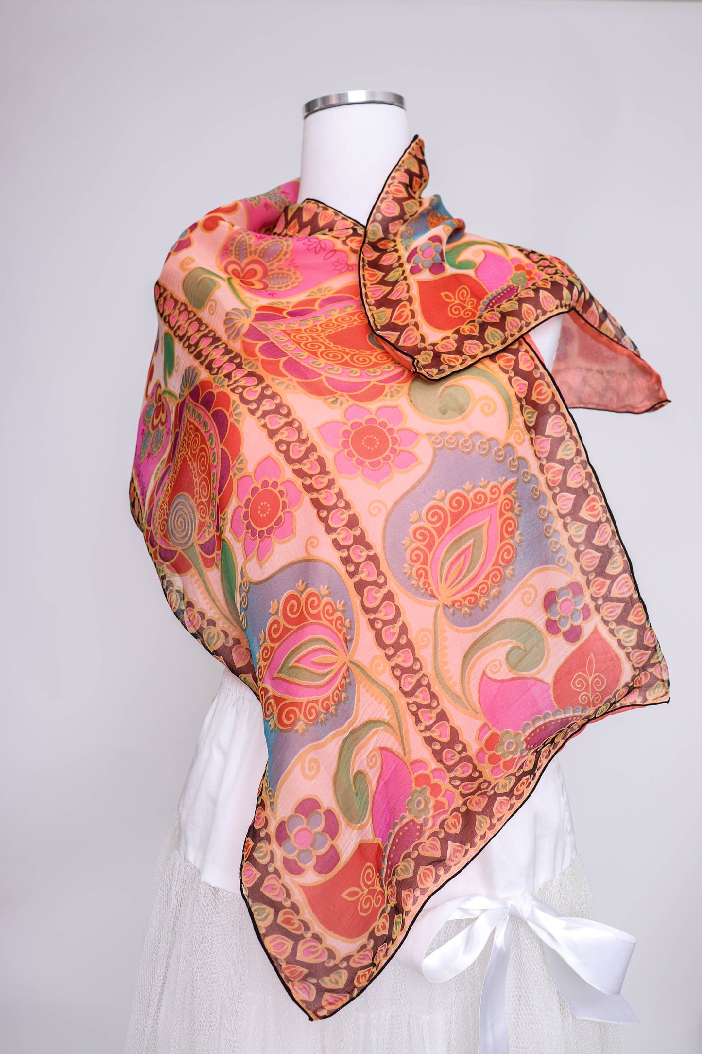50's Paisley Silk Scarf