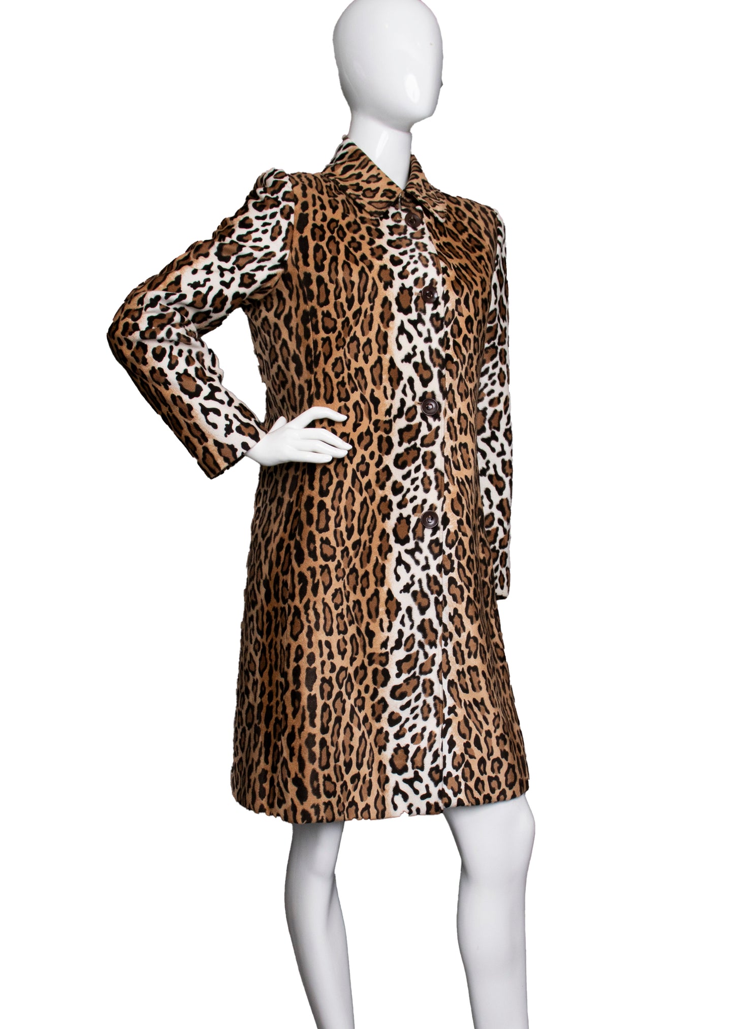 00s Moschino Leopard Print Coat M