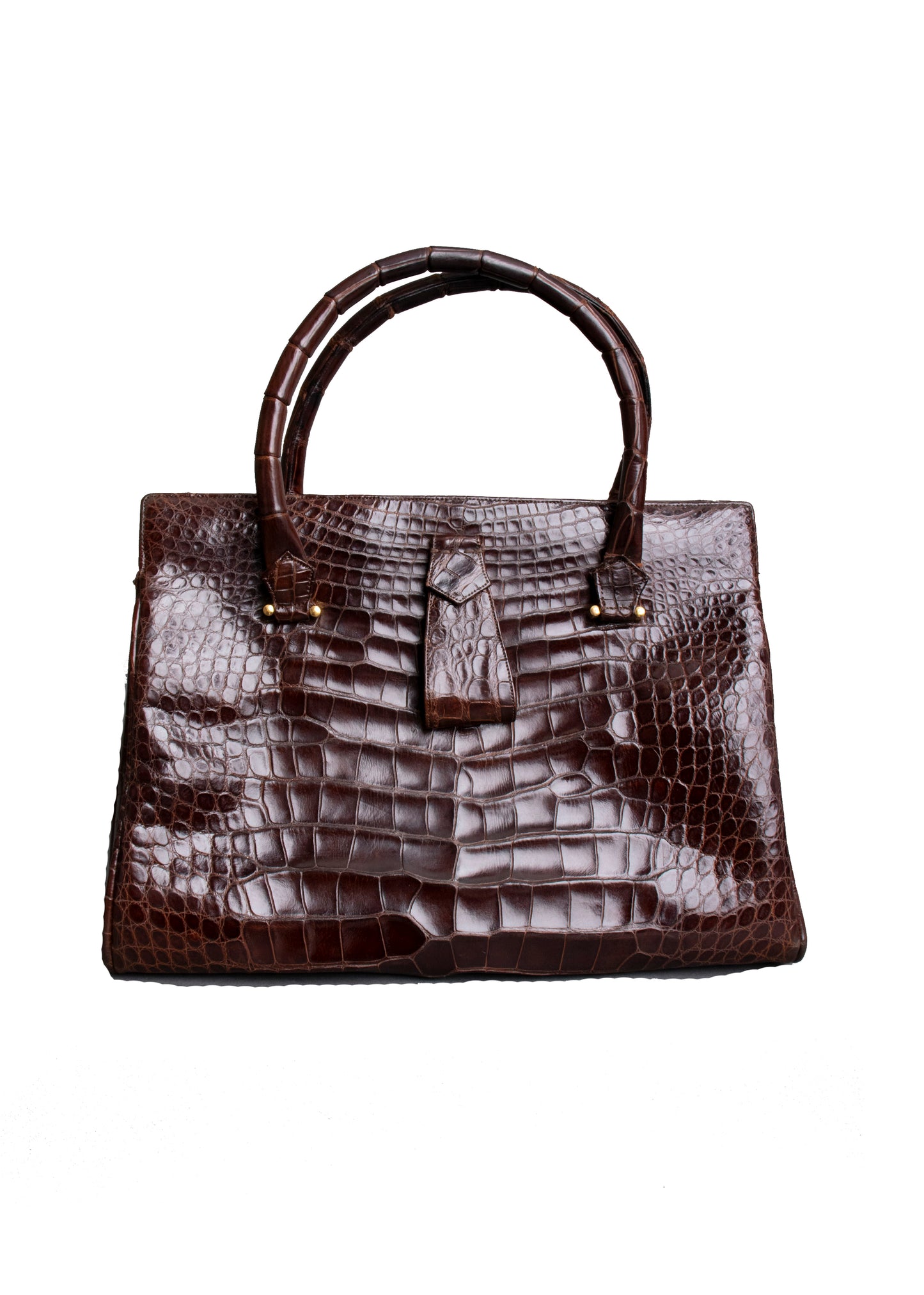 60s Brown Crocodile Handbag