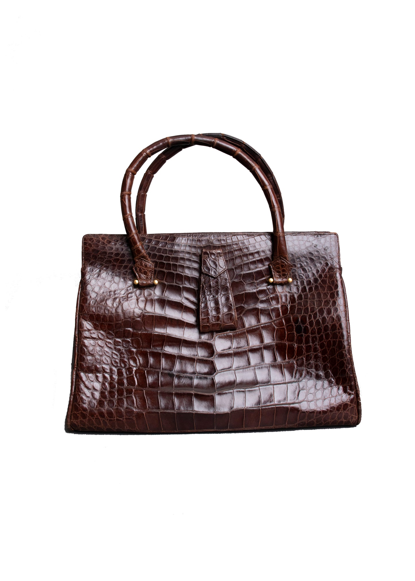 60s Brown Crocodile Handbag