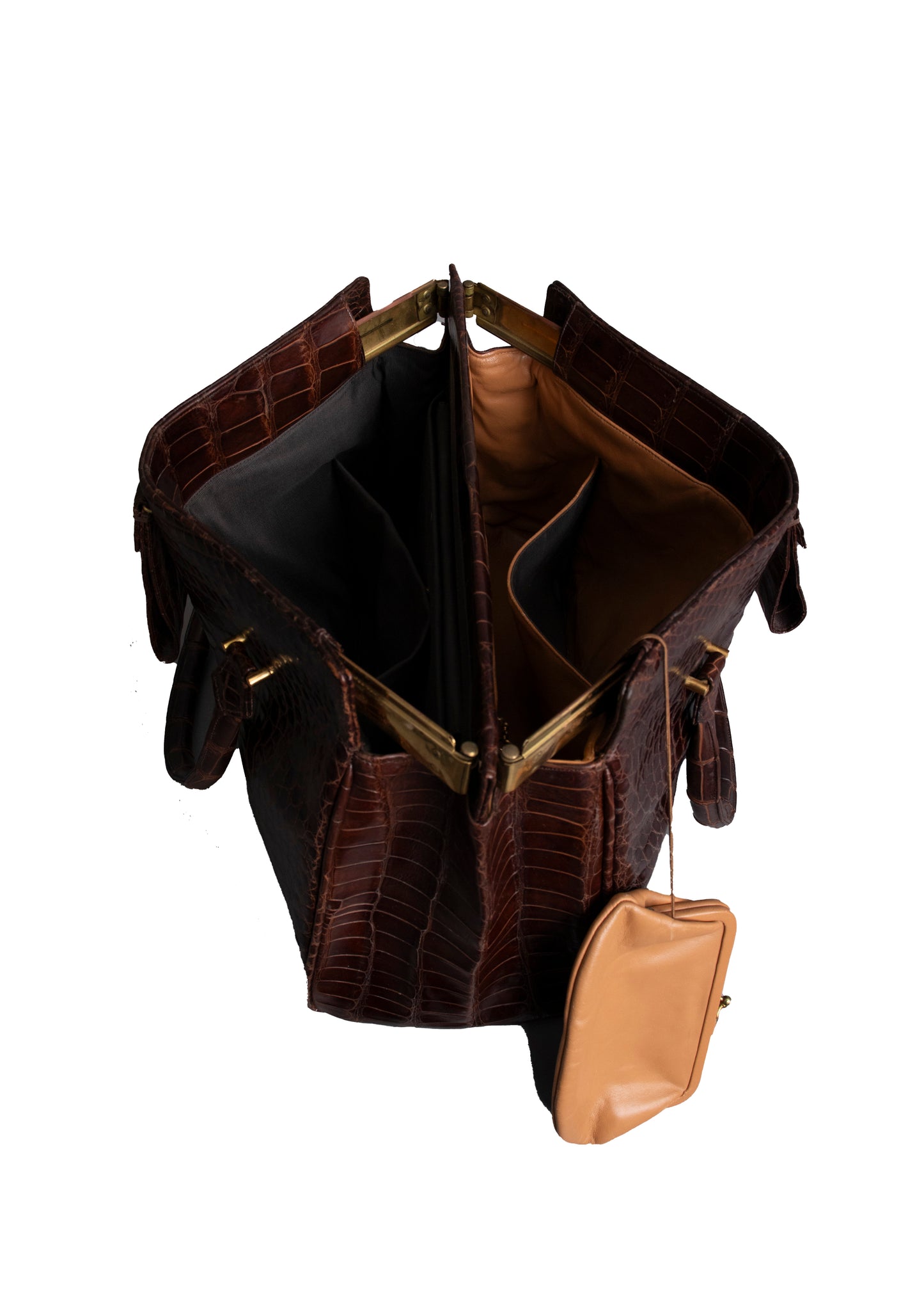 60s Brown Crocodile Handbag