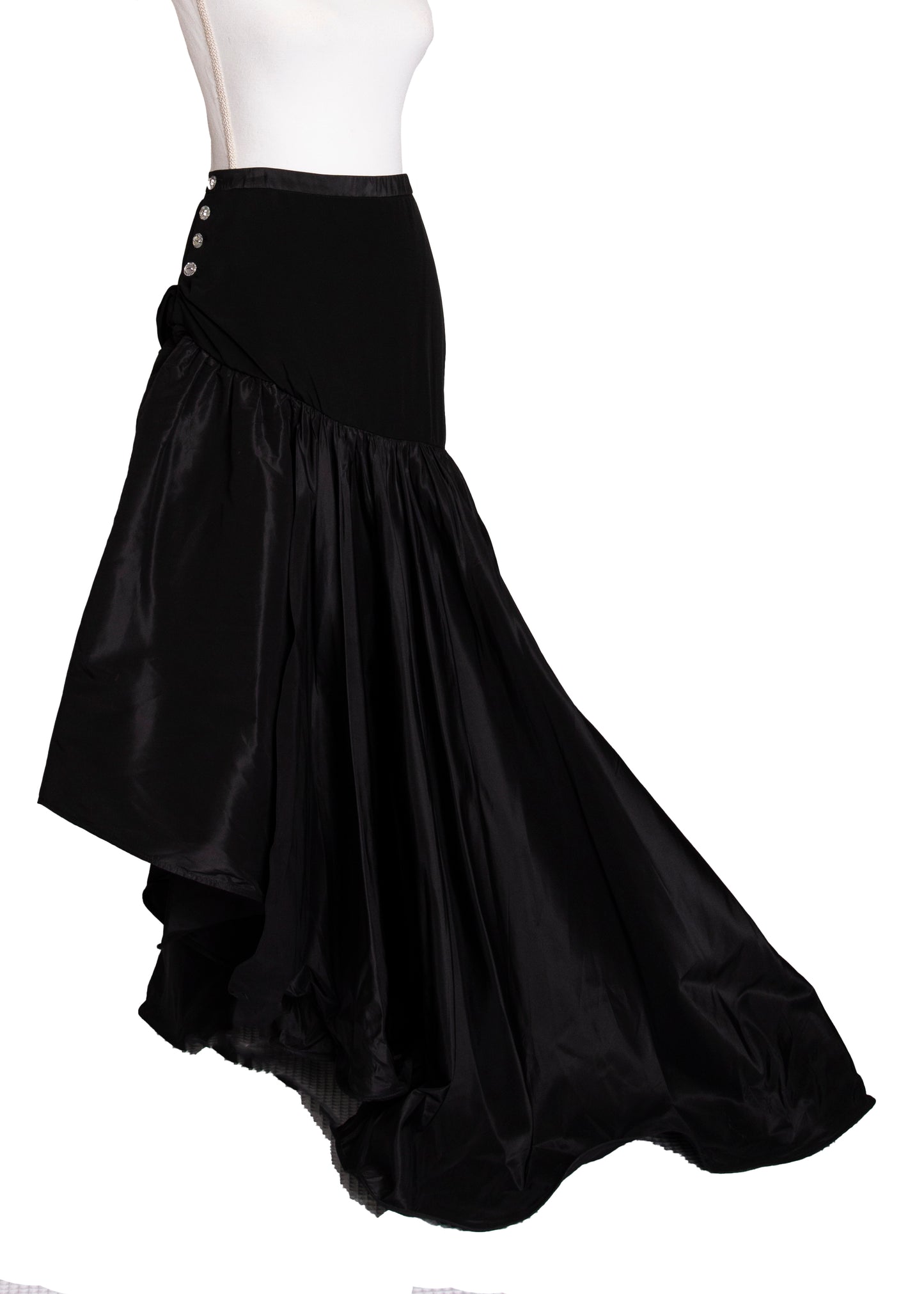00s Azzaro Black Cocktail Maxi Skirt M