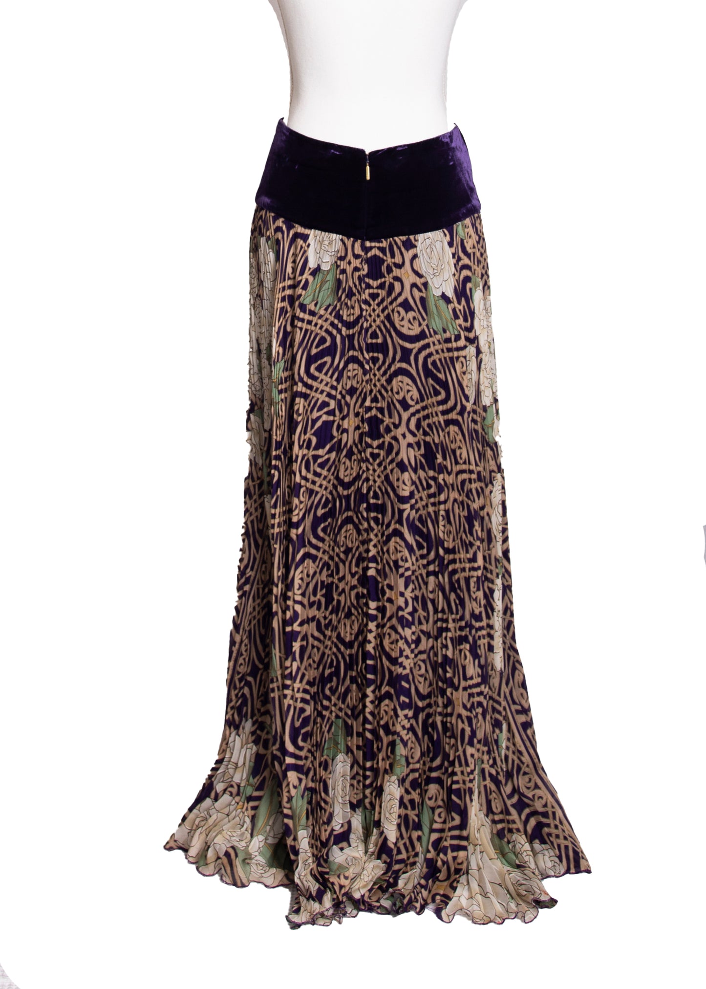 00s Roberto Cavalli Silk Maxi Skirt S