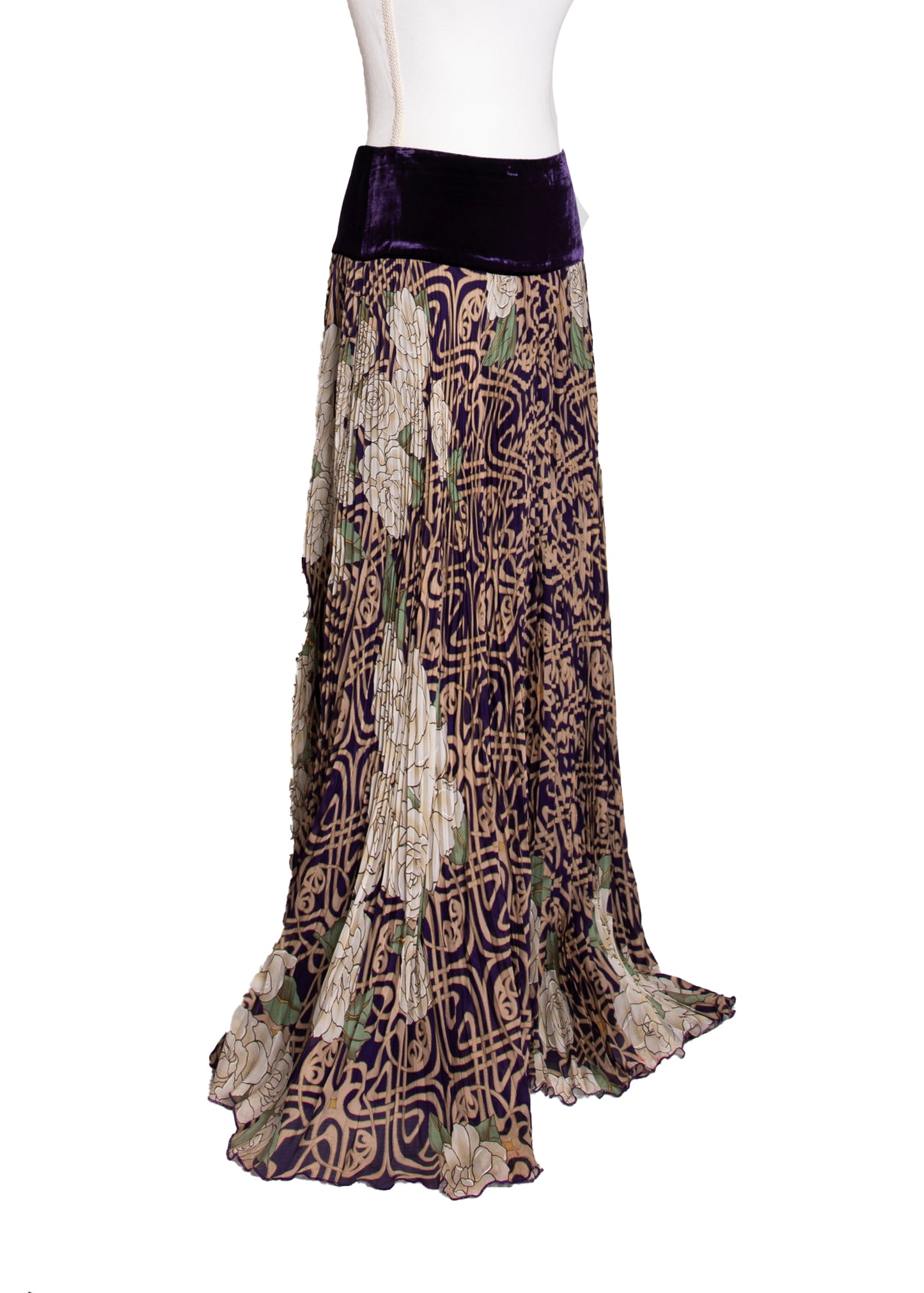 00s Roberto Cavalli Silk Maxi Skirt S