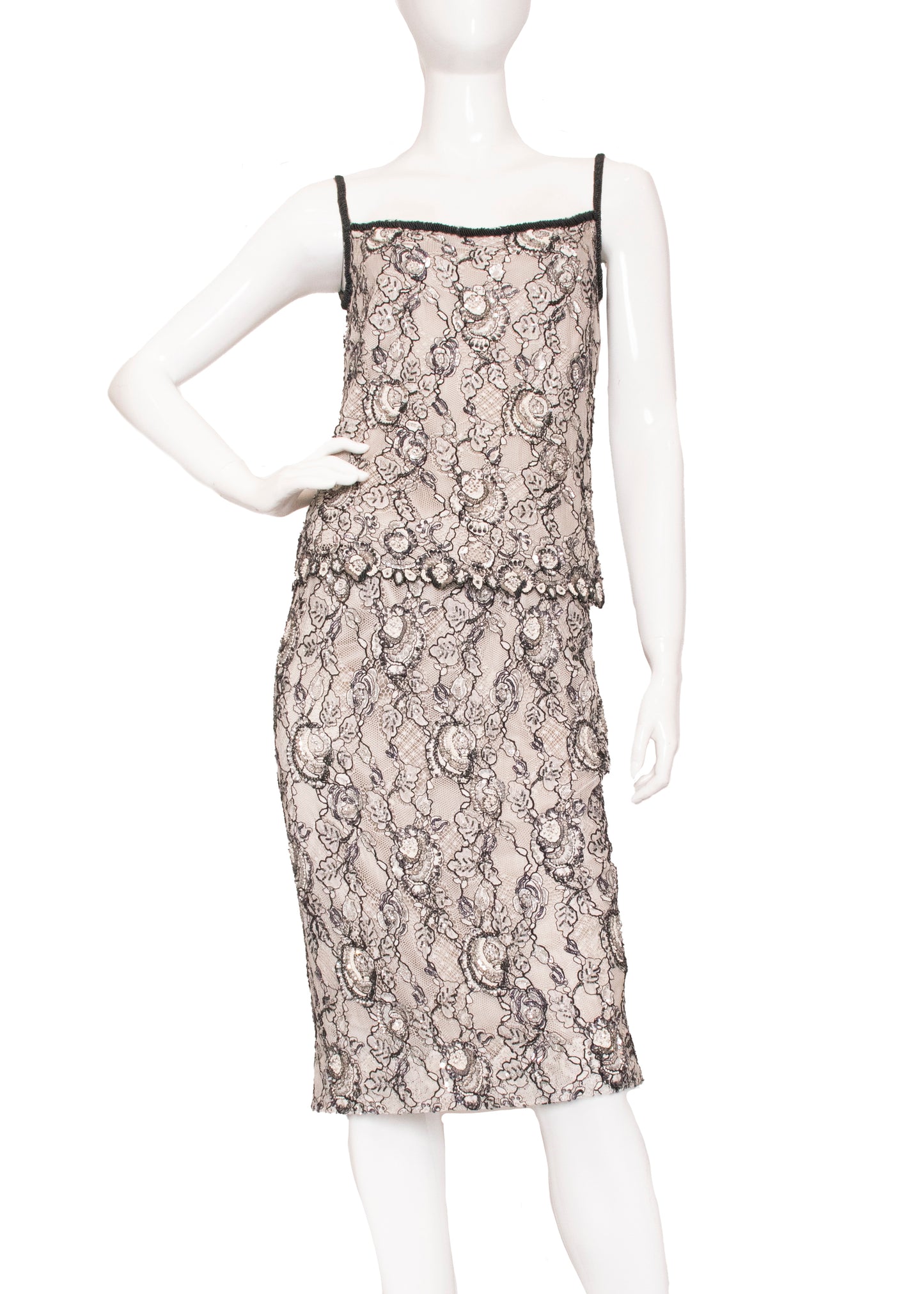 Escada Beaded Tank & Skirt Set S/M