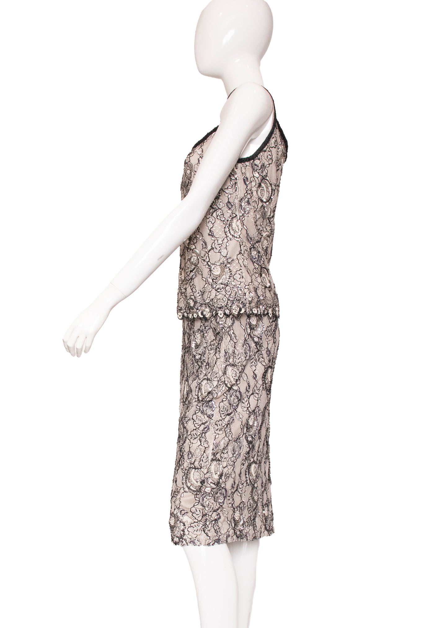 Escada Beaded Tank & Skirt Set S/M