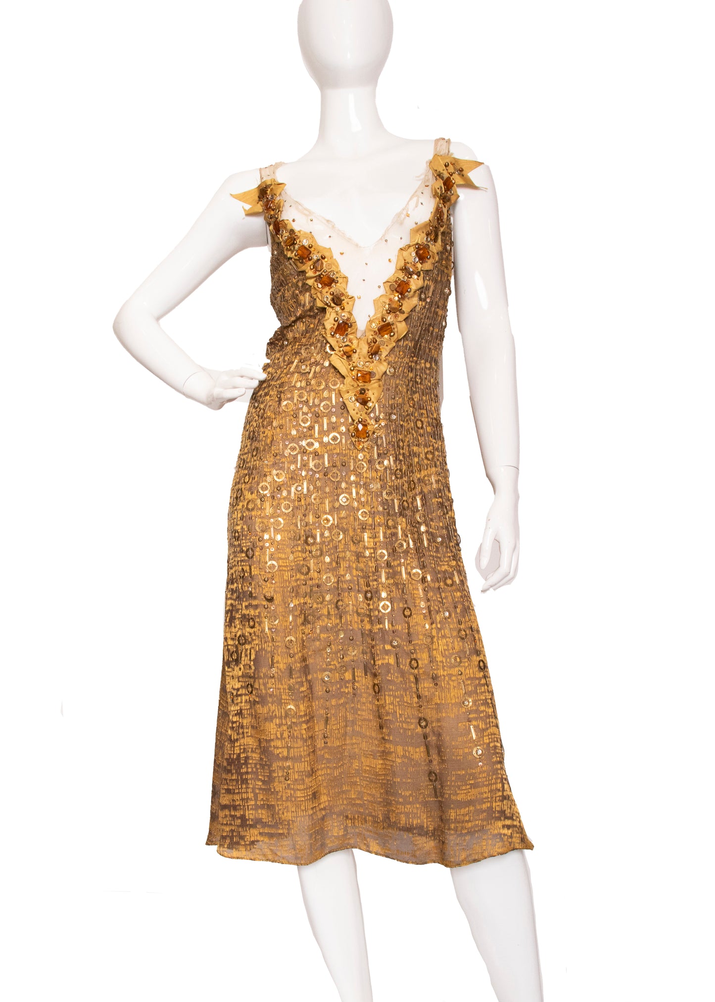 Carolina Herrera Gold Dress M