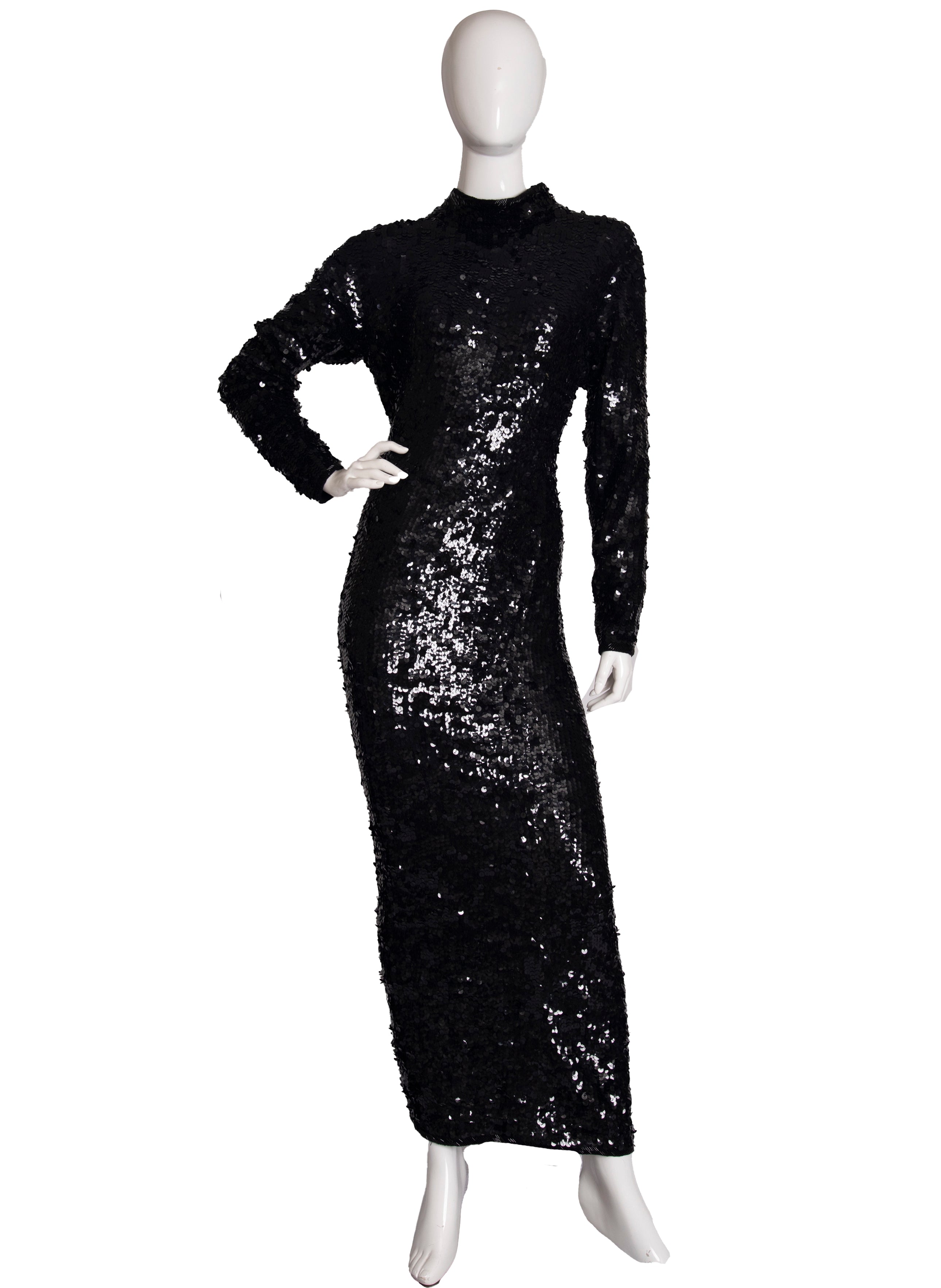 Cathy Hardwick Black Sequin Long Sleeve Maxi Sweater Dress Buzz Vintage Boutique Cathy Hardwick Black Sequin Long Sleeve Maxi Sweater Dress Buzz Vintage Boutique