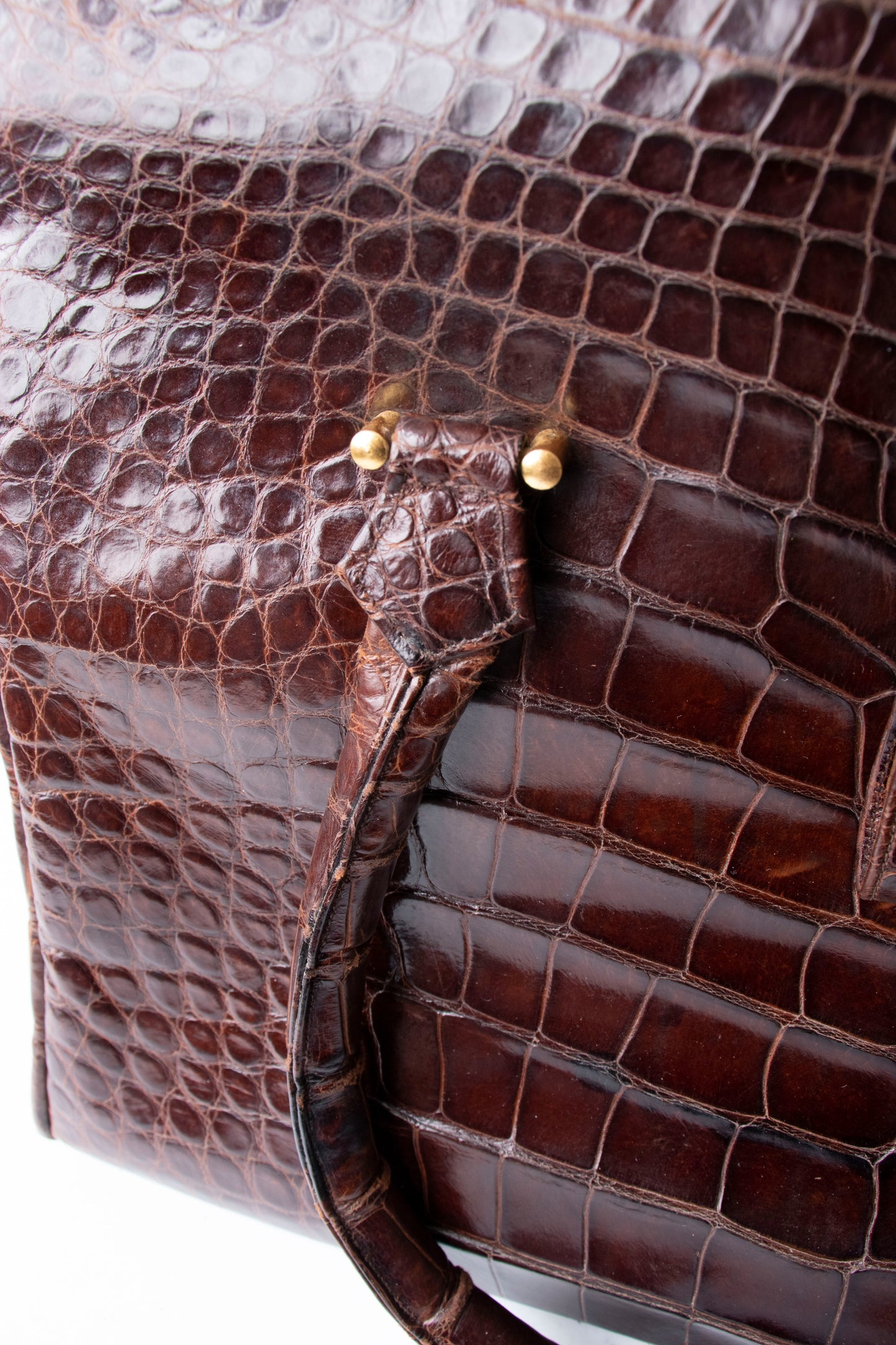 60s Brown Crocodile Handbag
