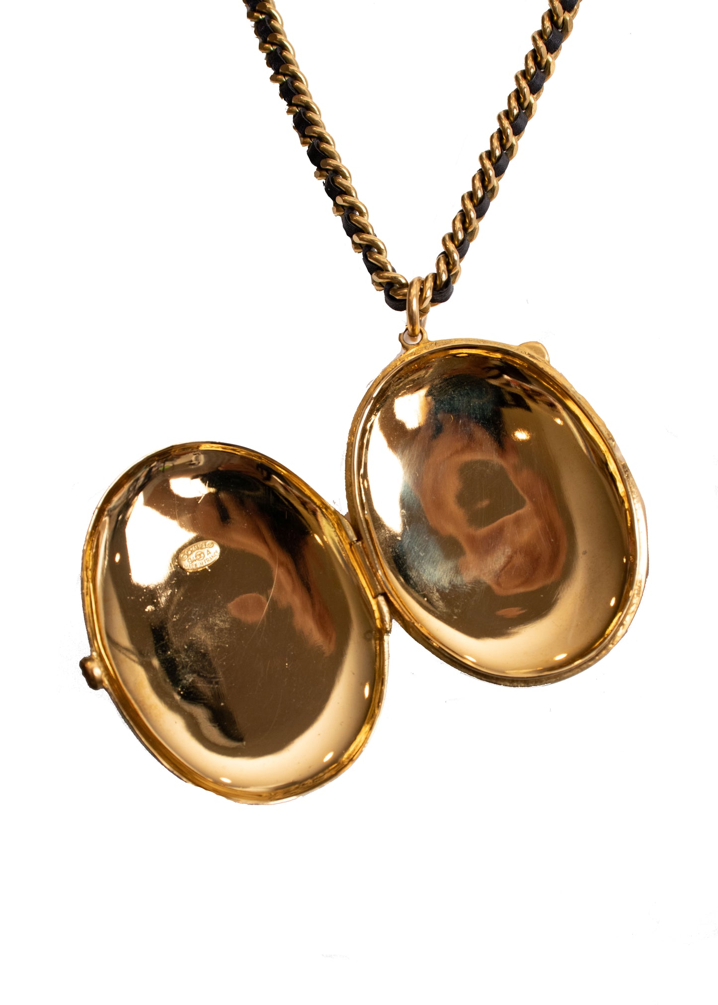 Chanel Gold Locket & Lambskin Chain
