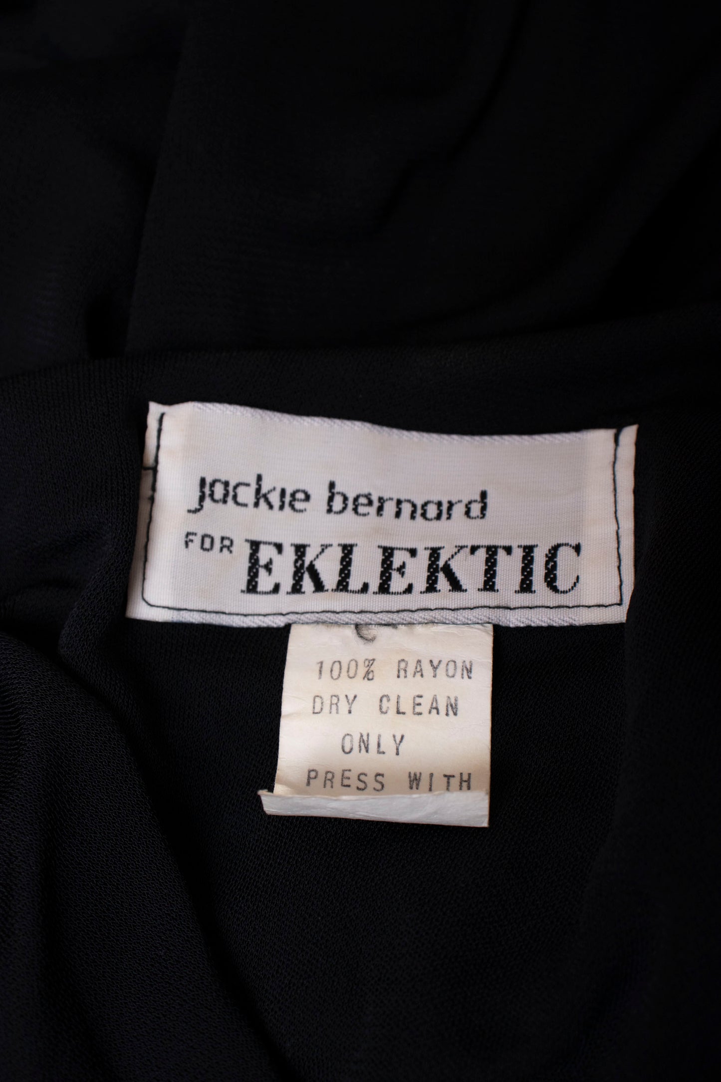 80s Jackie Bernard Black Bat Wing Dress L/XL