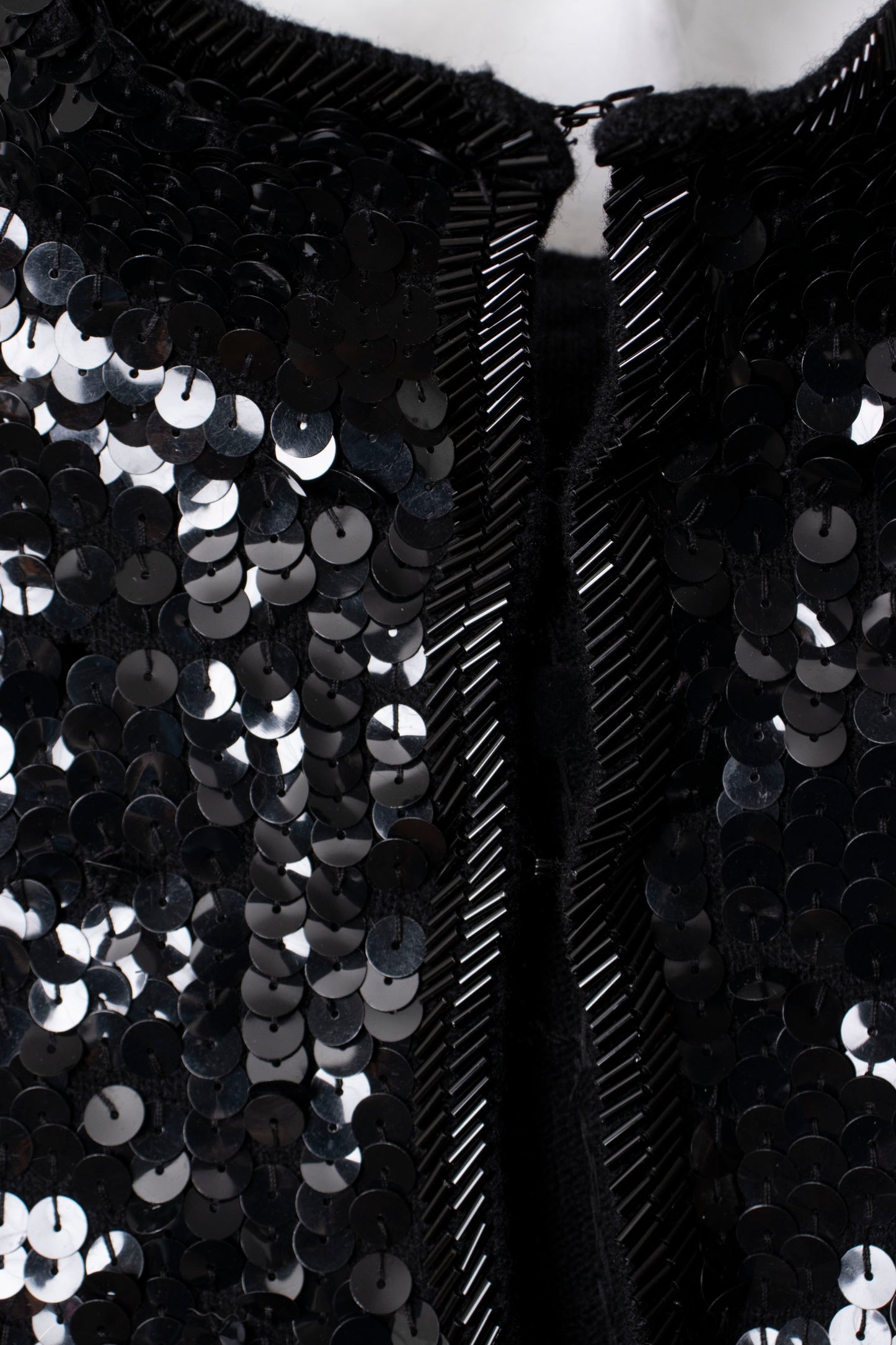 80's Black Sequin Dress M