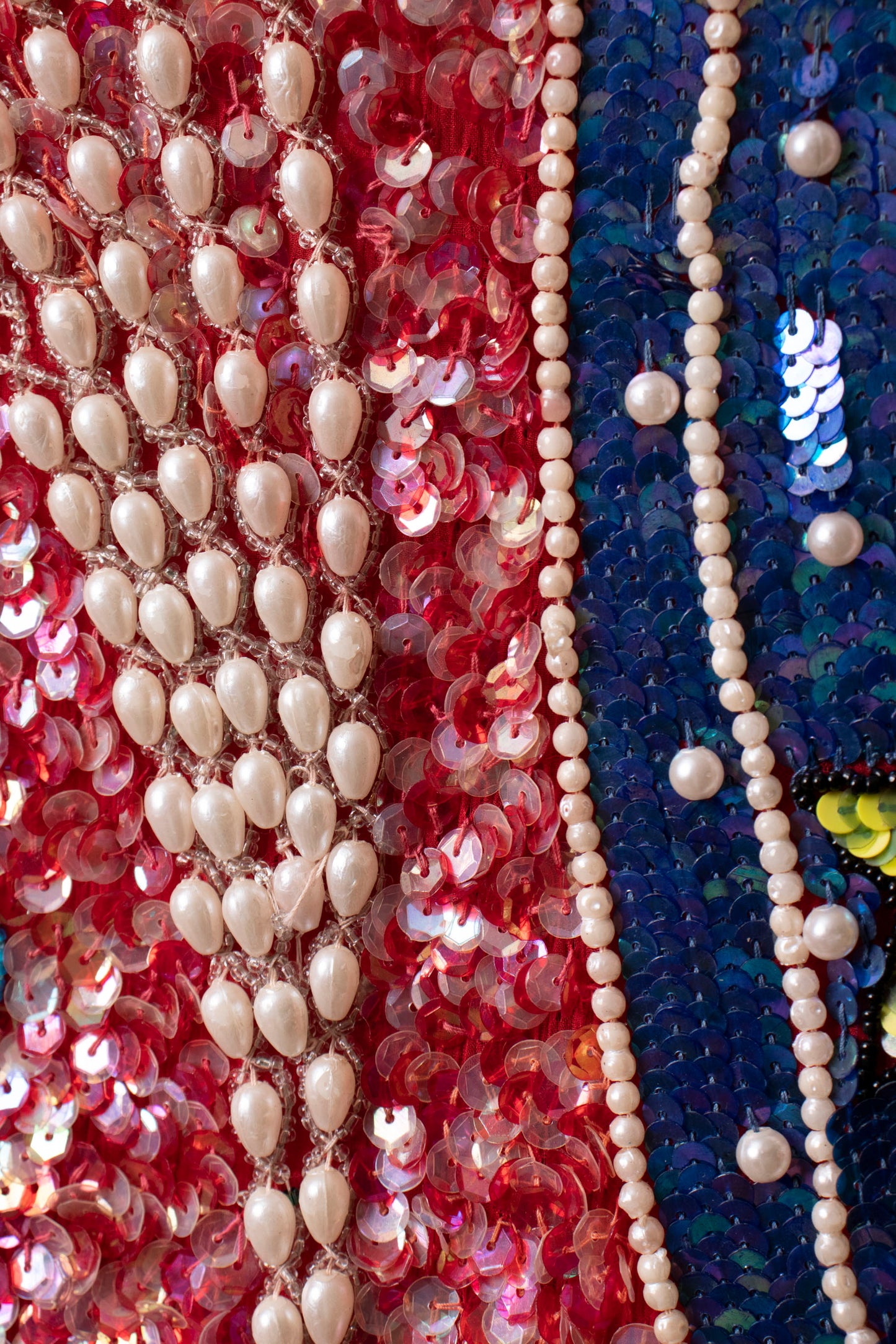 80s Red Sequin Dress M