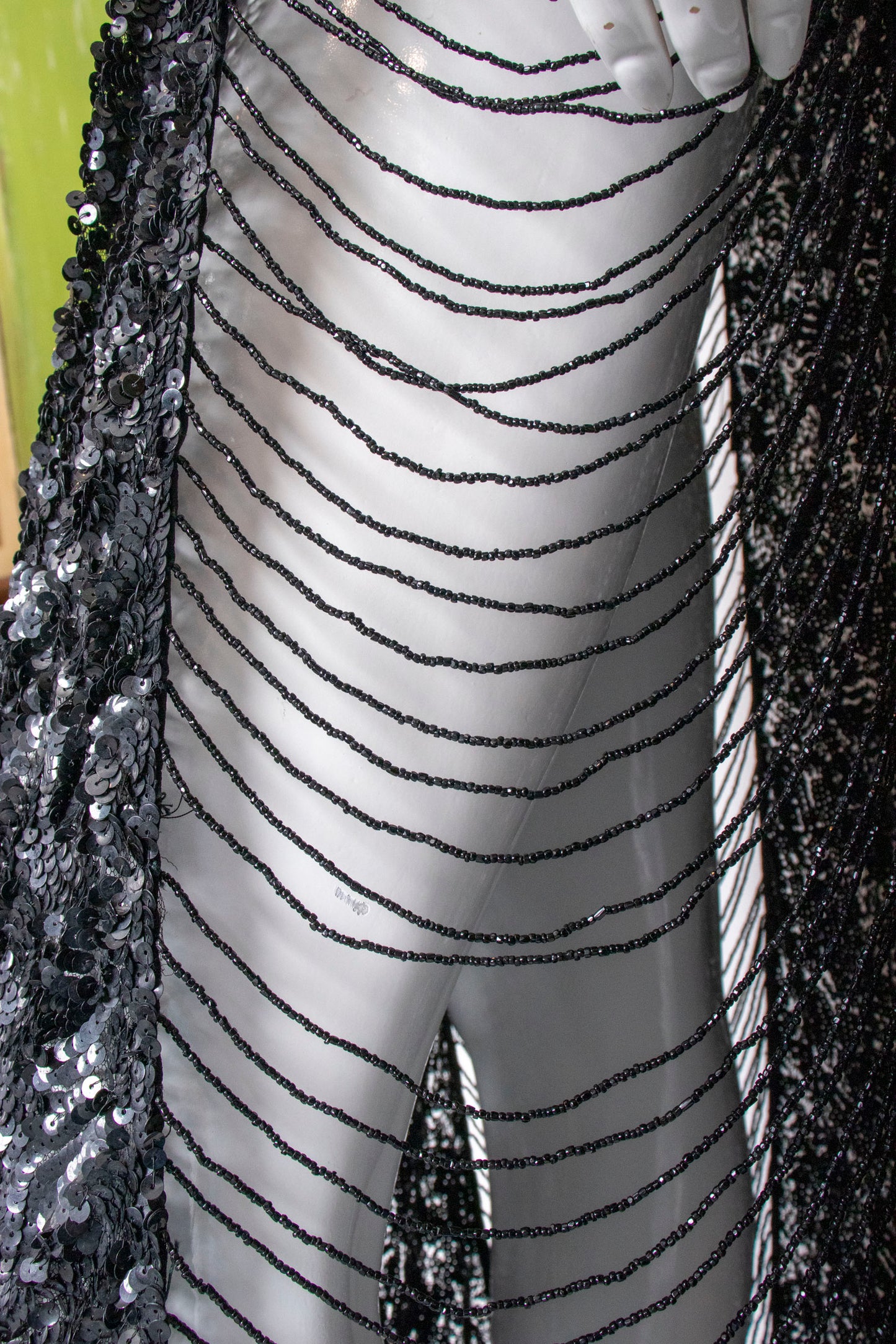 Antique Black Sequin Cocktail Dress S/M/L