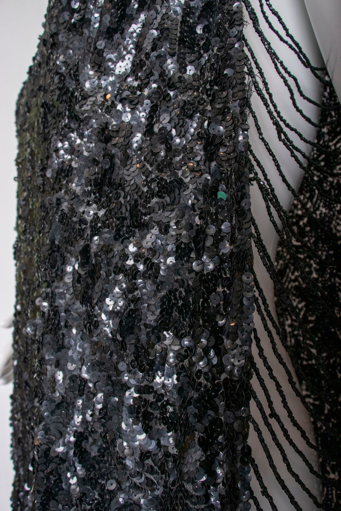 Antique Black Sequin Cocktail Dress S/M/L