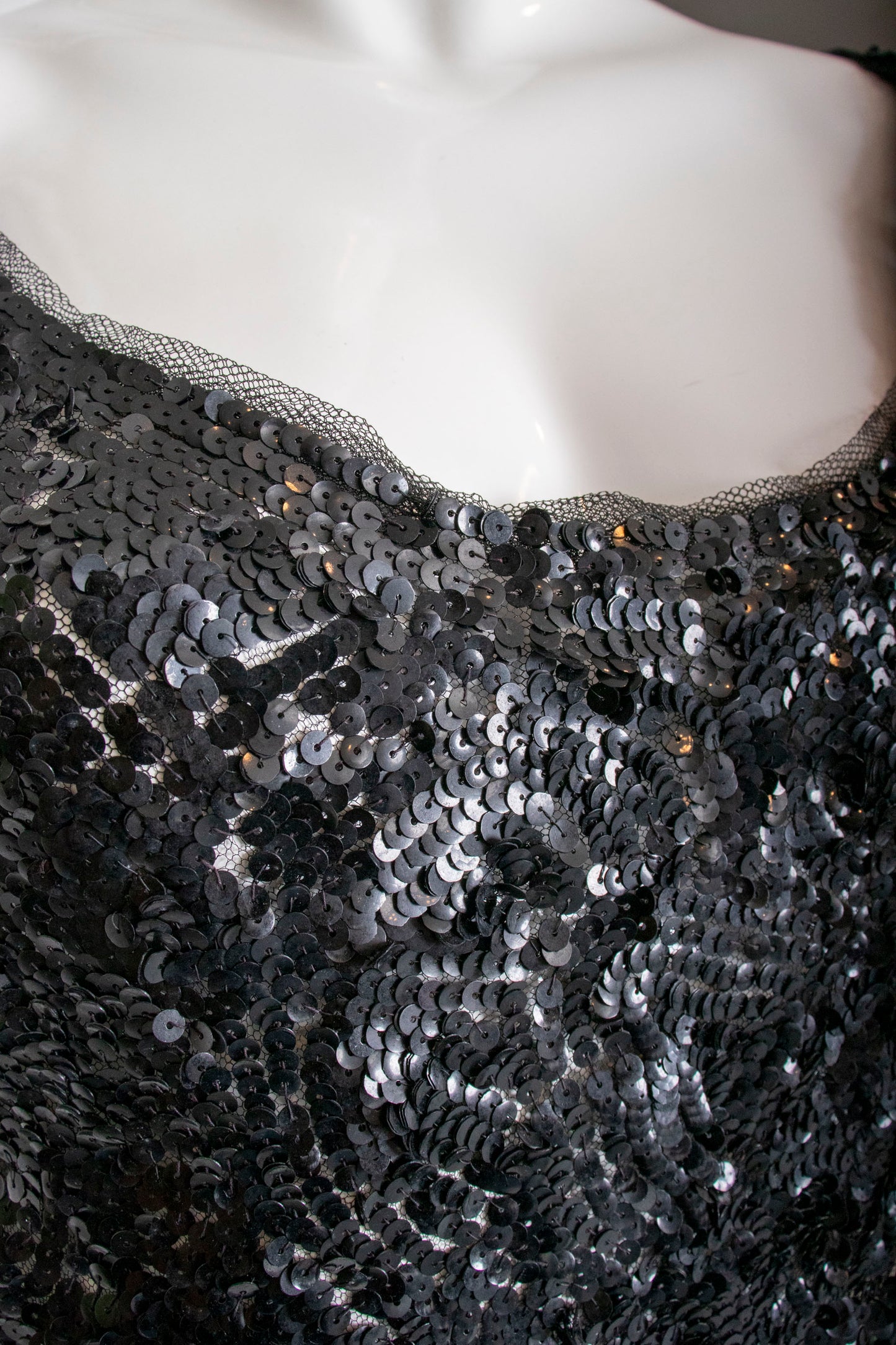 Antique Black Sequin Cocktail Dress S/M/L