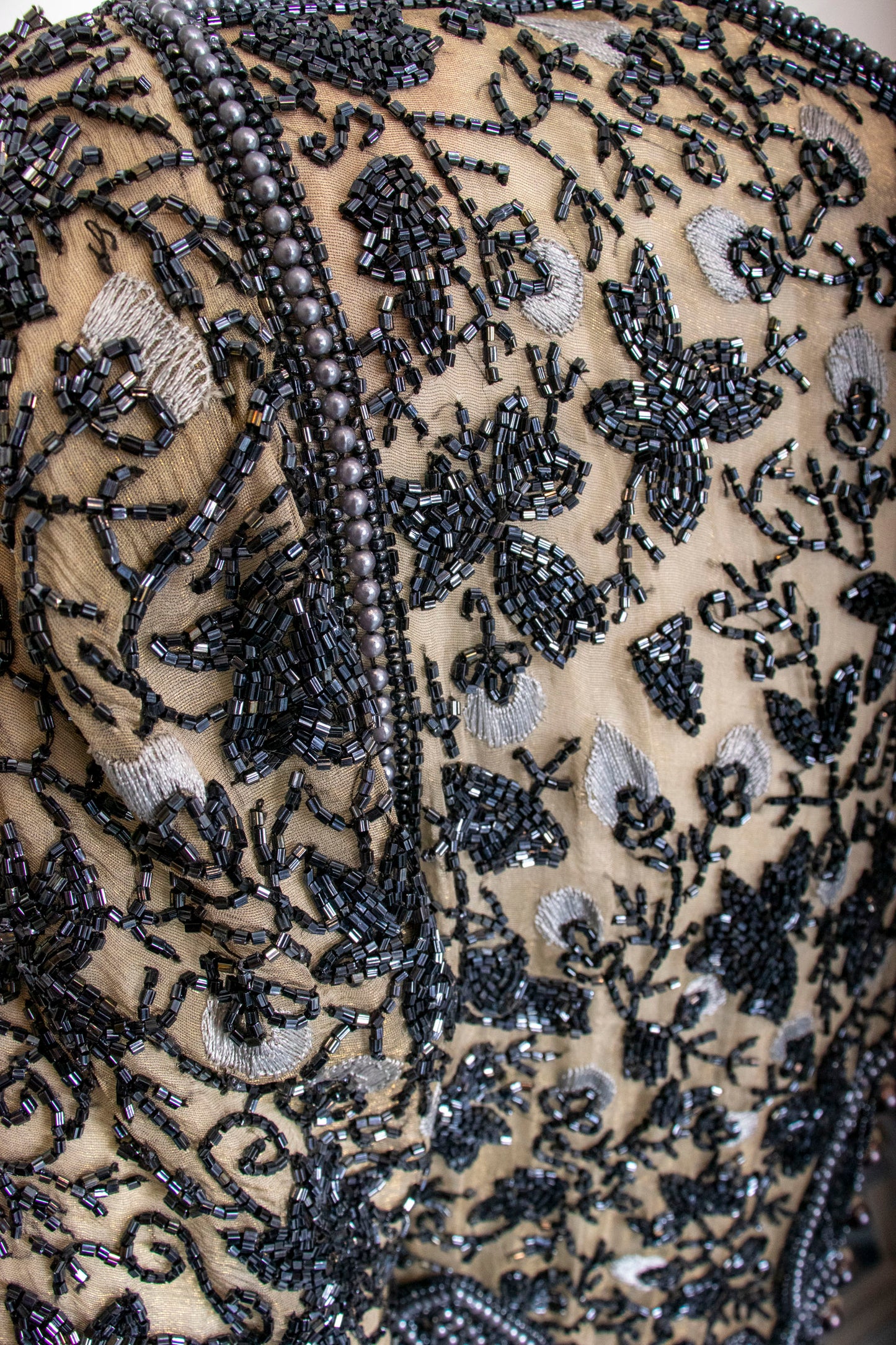 Eavis & Brown Beaded Silk Evening Dress M