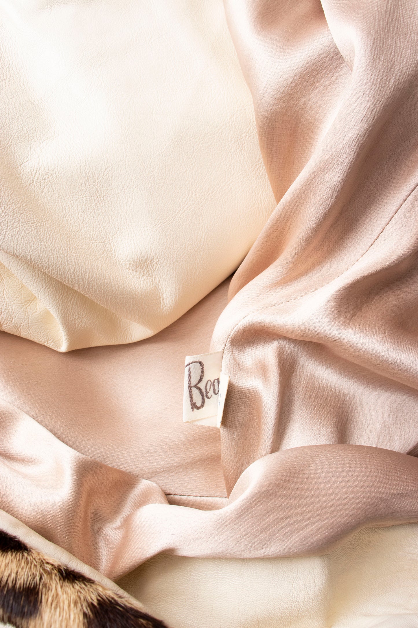 70s Leather & Fur Trench Coat S/M