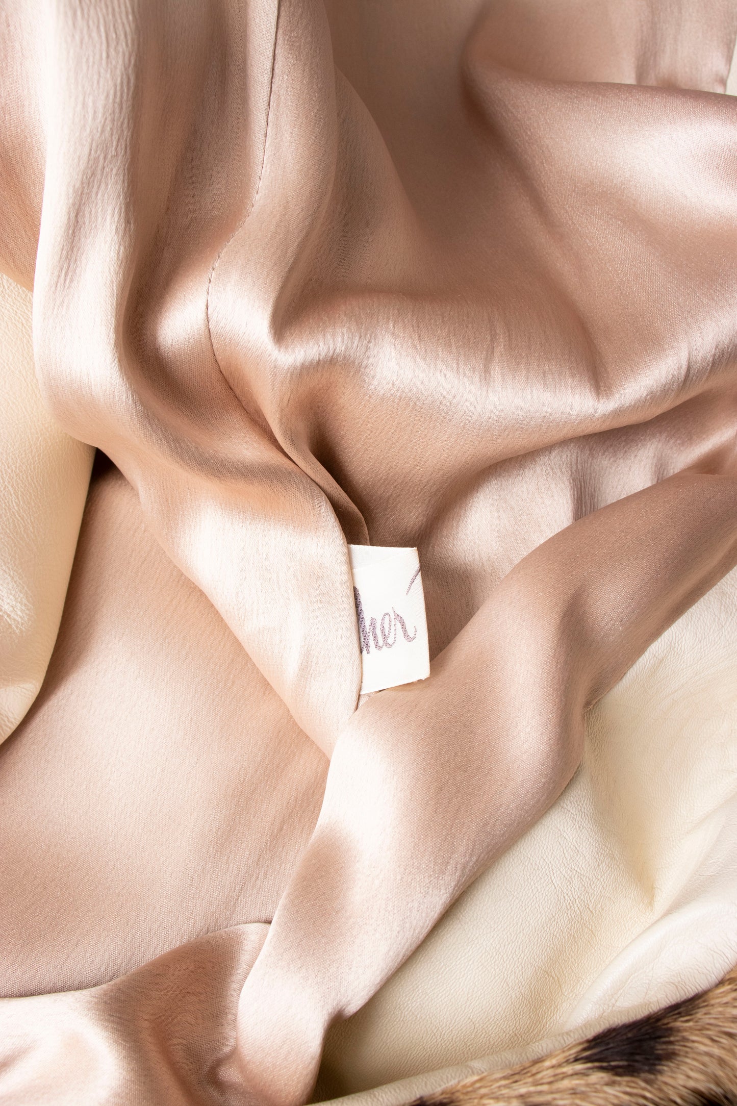 70s Leather & Fur Trench Coat S/M