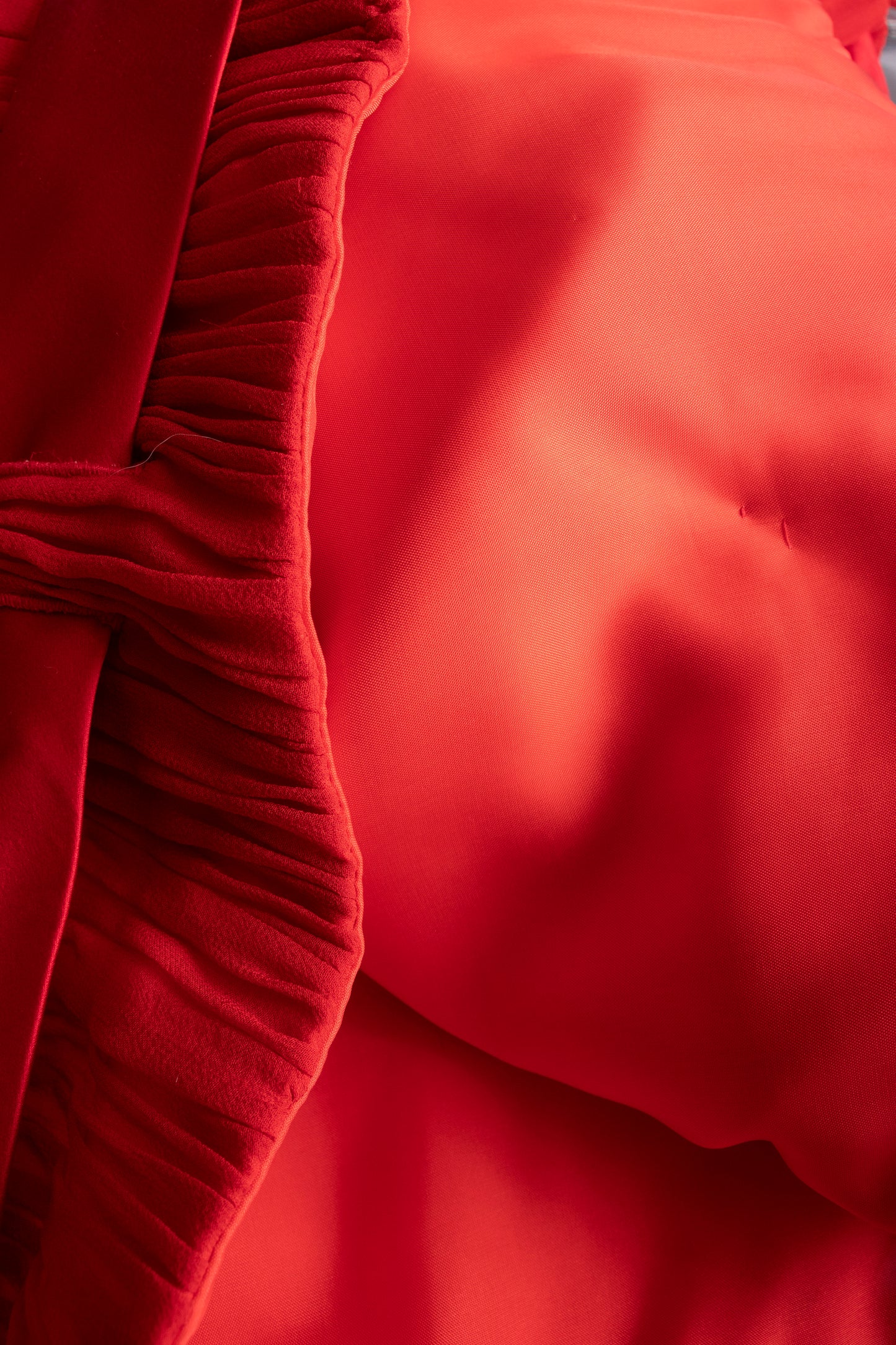 00s Red Silk Bow Skirt XS