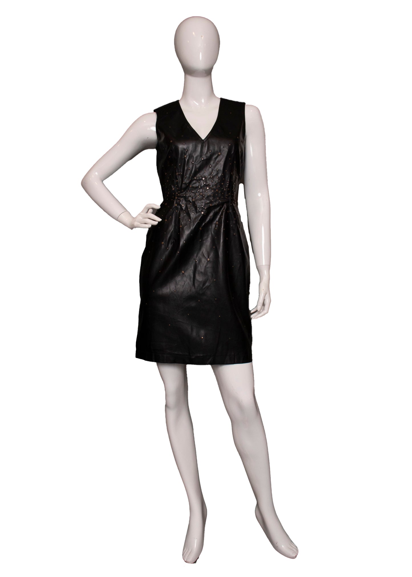 Moschino Faux Leather Sheath Dress M