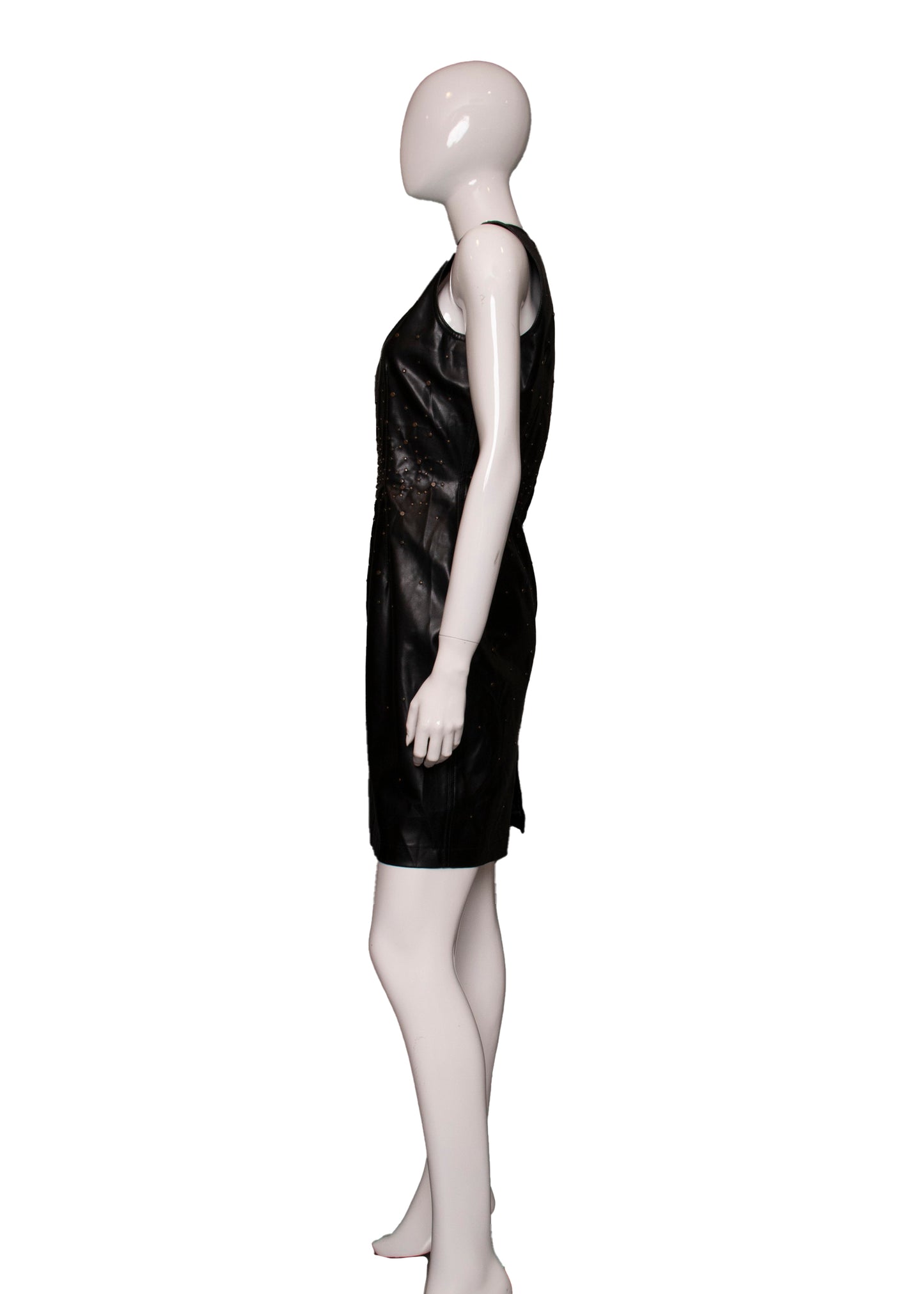 Moschino Faux Leather Sheath Dress M