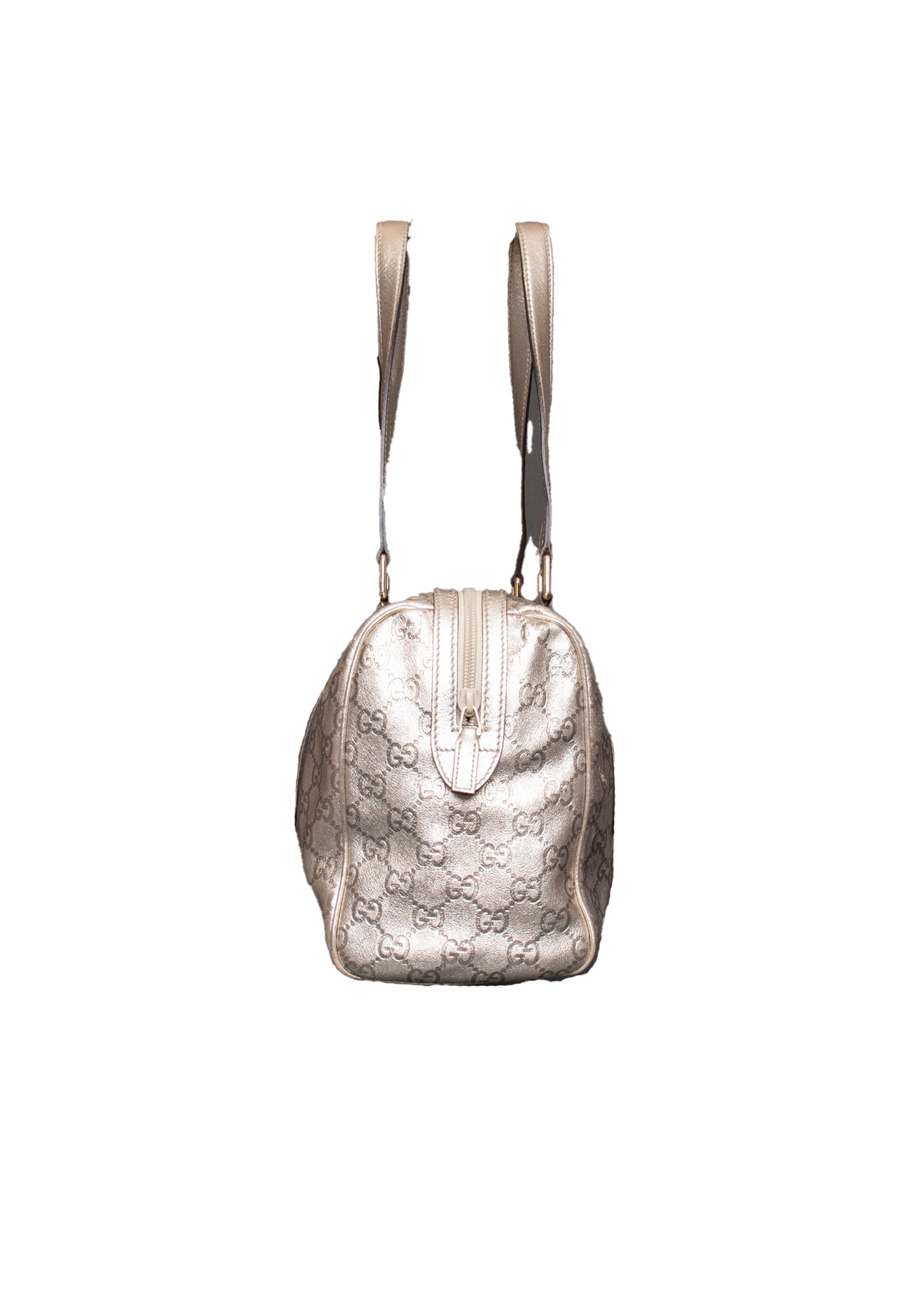 Gucci Metallic Gold Guccissima Leather Boston Handbag