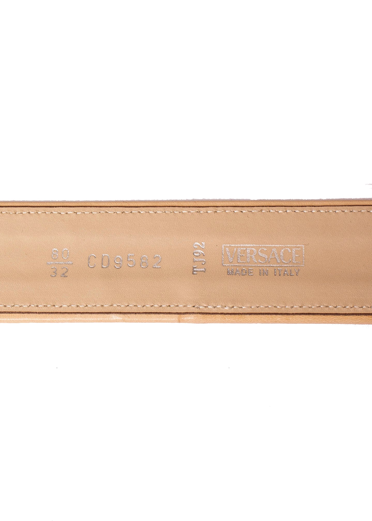 Versace White Canvas and Leather Belt S/M