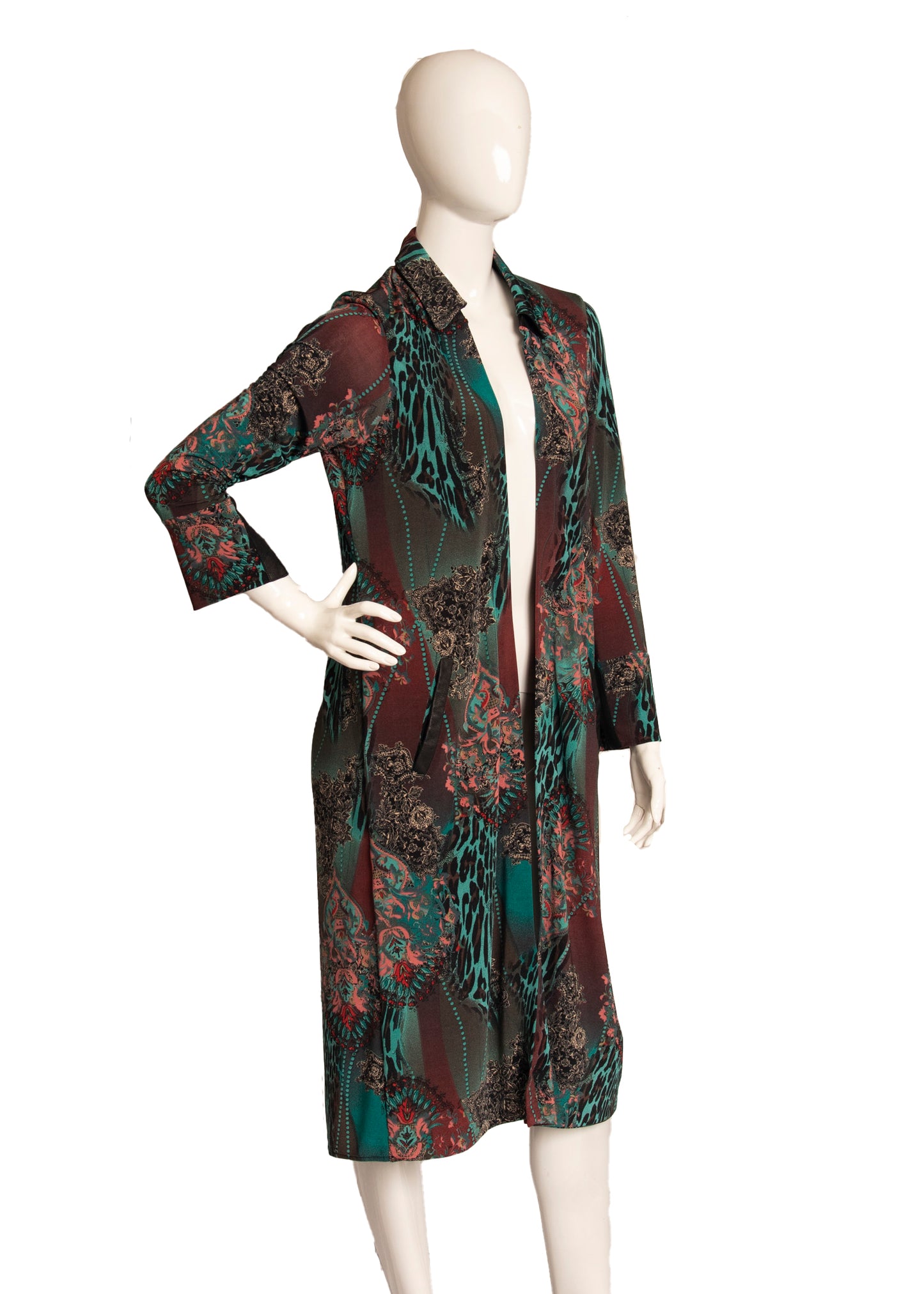 Steven Tyler's Duster and Long Faux Shearling Vest Set M/L