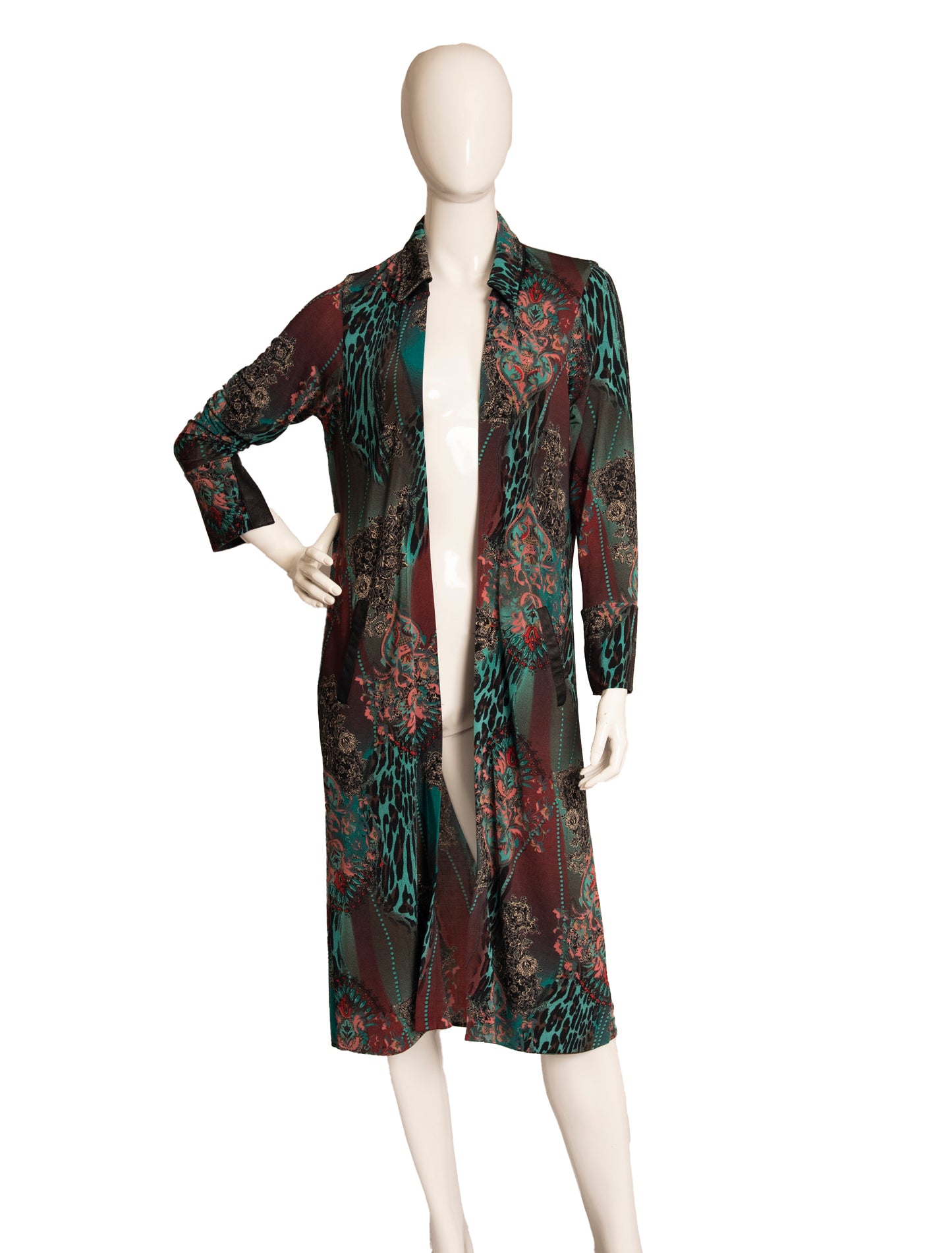 Steven Tyler's Duster and Long Faux Shearling Vest Set M/L