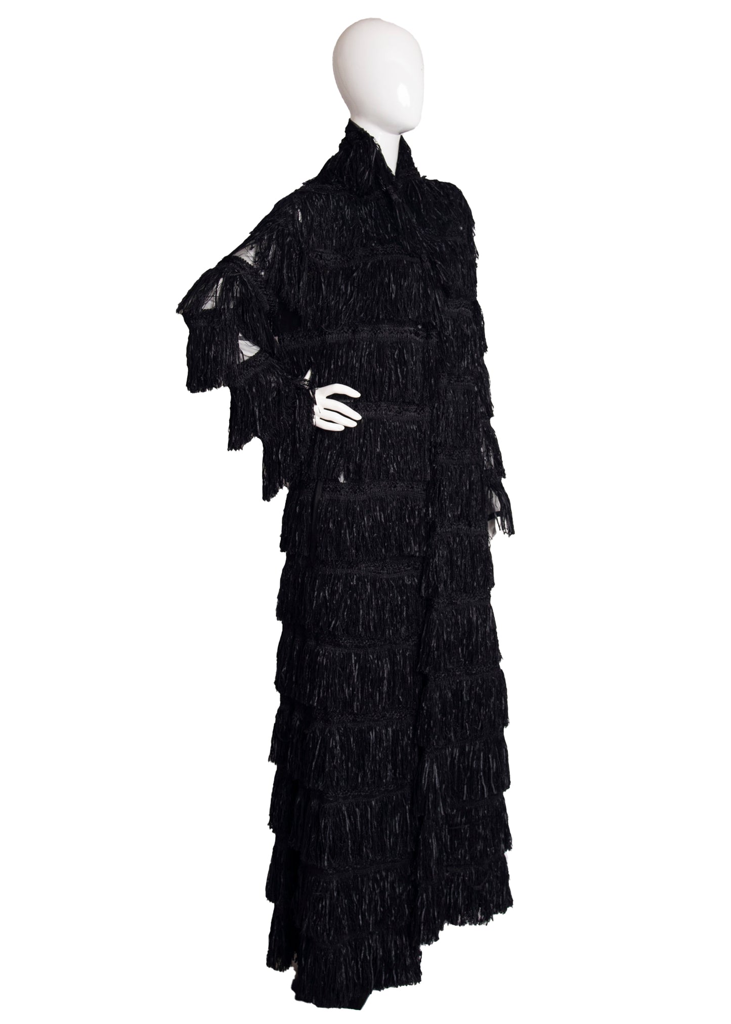 Steven Tyler's Black Fringe Coat M