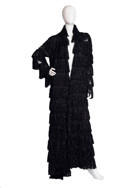 Steven Tyler's Black Fringe Coat M
