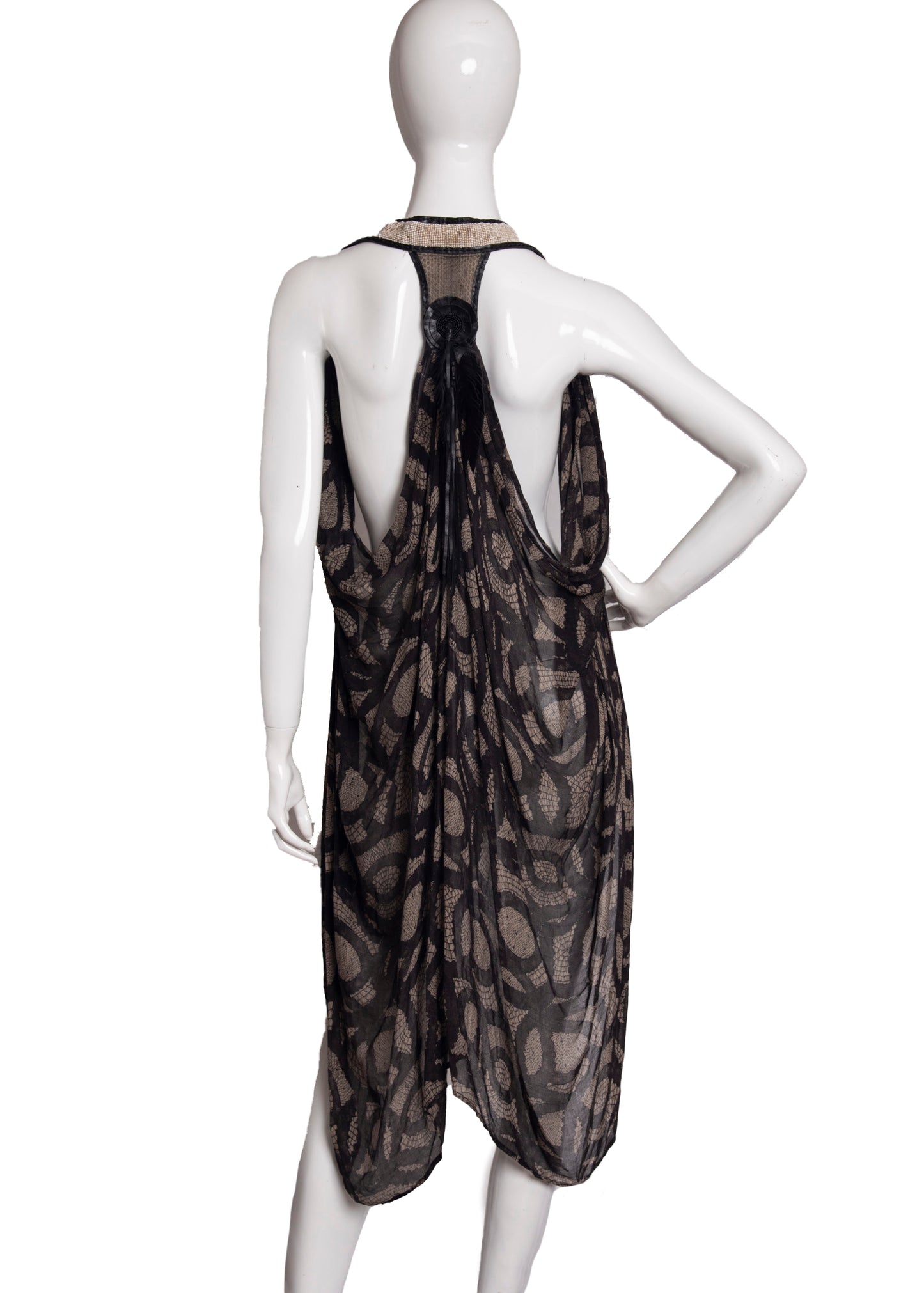 Steven Tyler's Turquoise and Leather Silk Vest OS