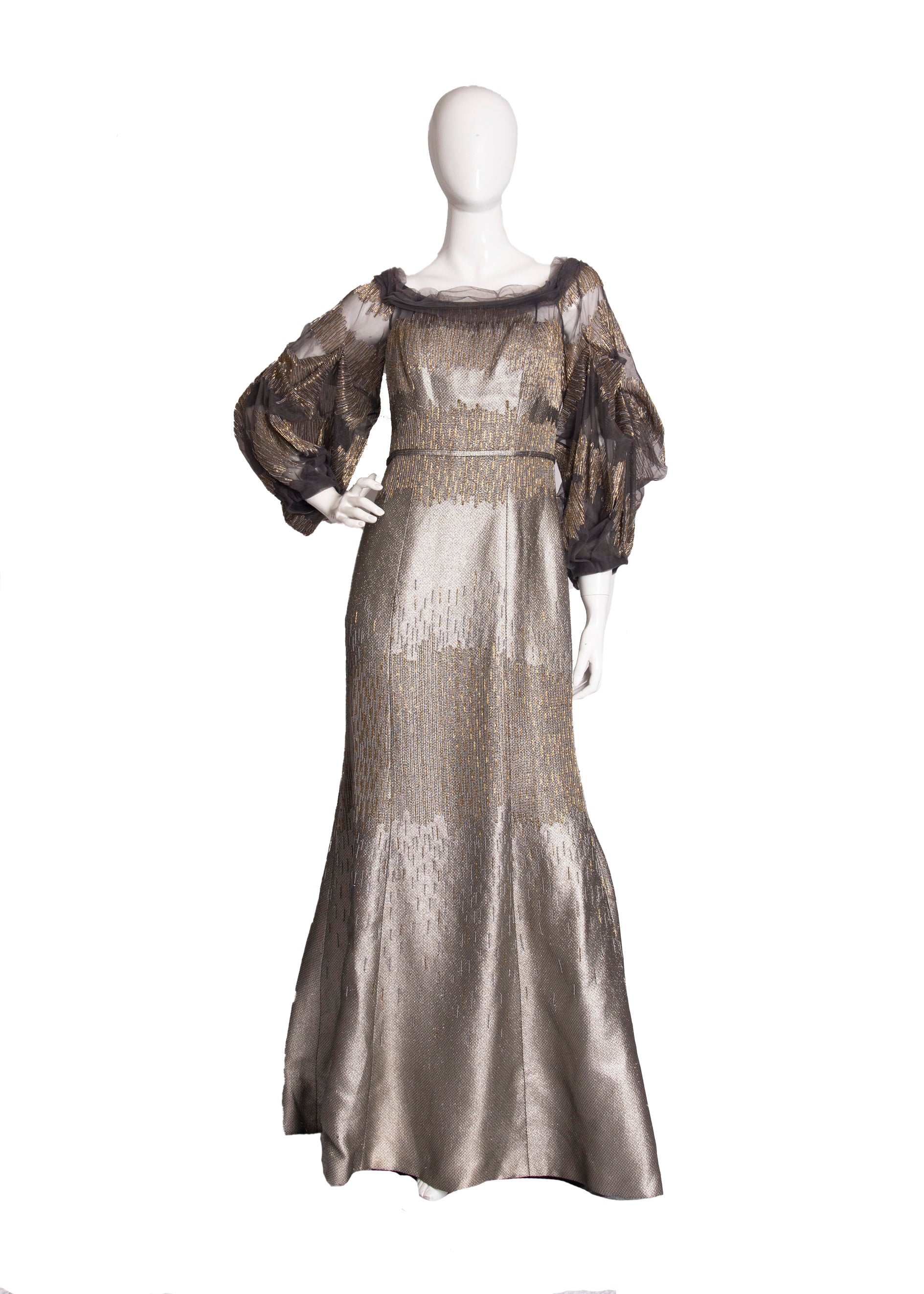 carolina herrera silk maxi dress Carolina Herrera - - Embroidered Silk Maxi Dress - Black/white - US 4
