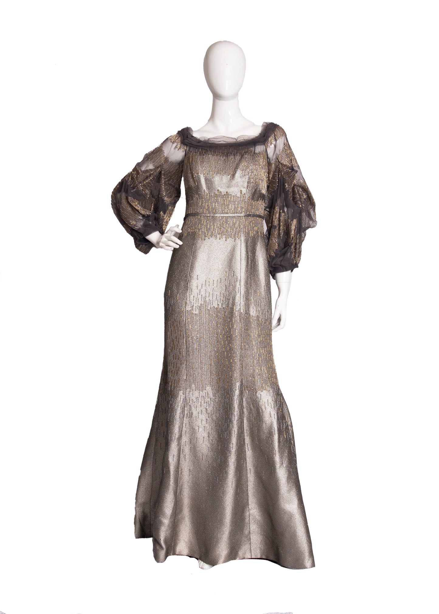 90s Carolina Herrera Gold Gown S