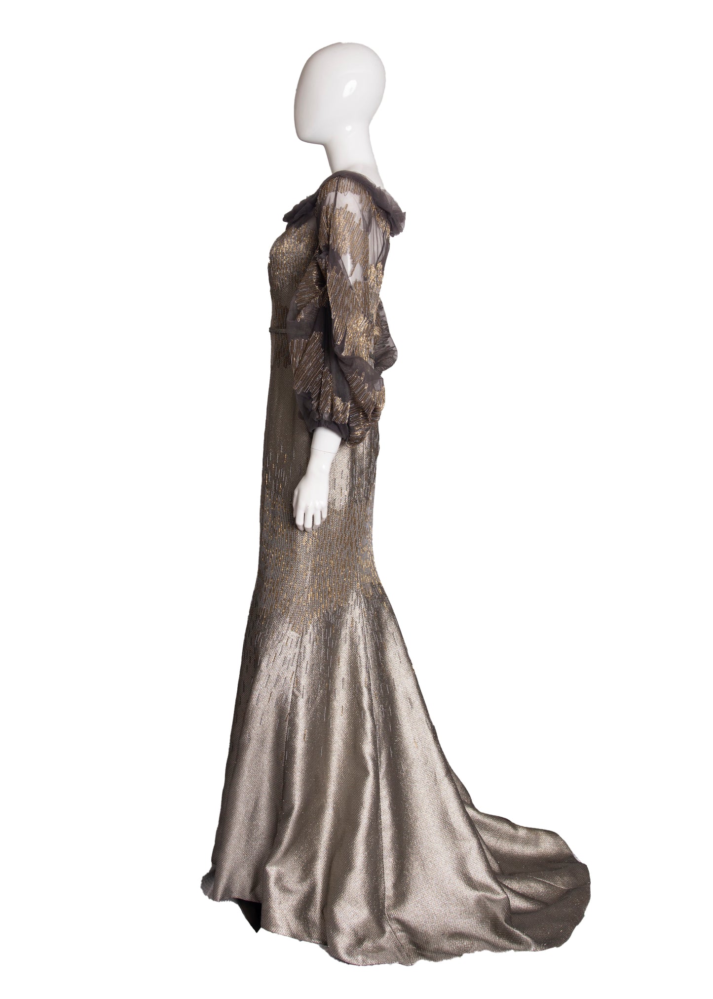 90s Carolina Herrera Gold Gown S