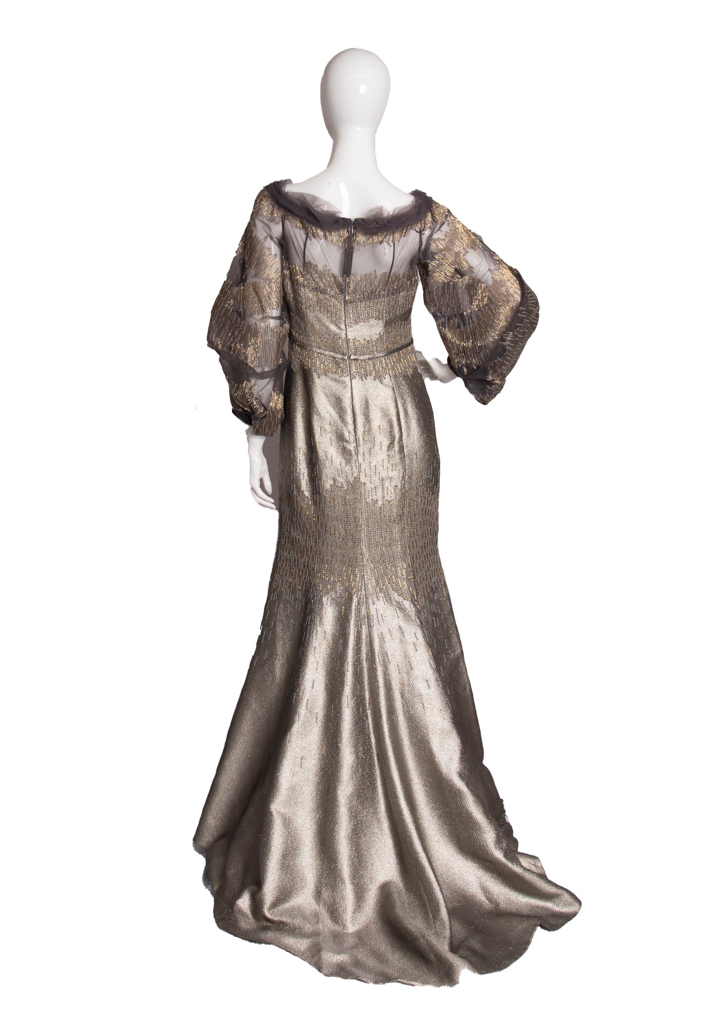 90s Carolina Herrera Gold Gown S
