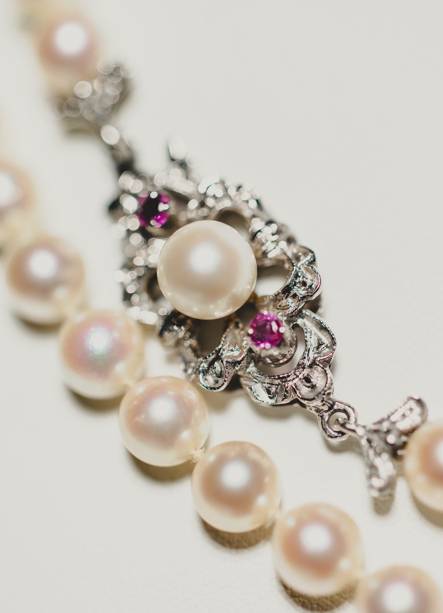 Akoya Pearl Necklace & Diamond Clasp