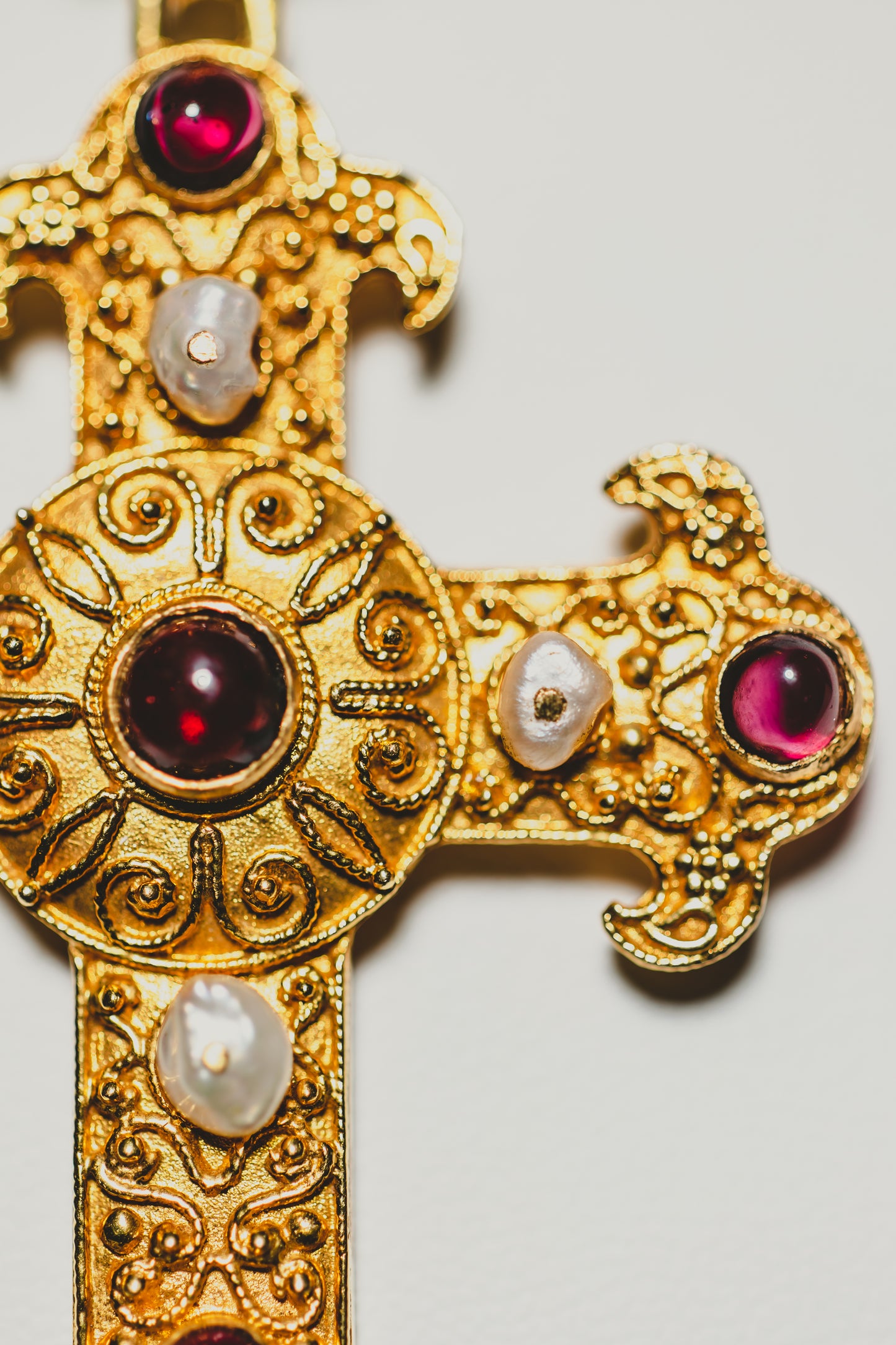 Gold & Ruby Cross Pendant