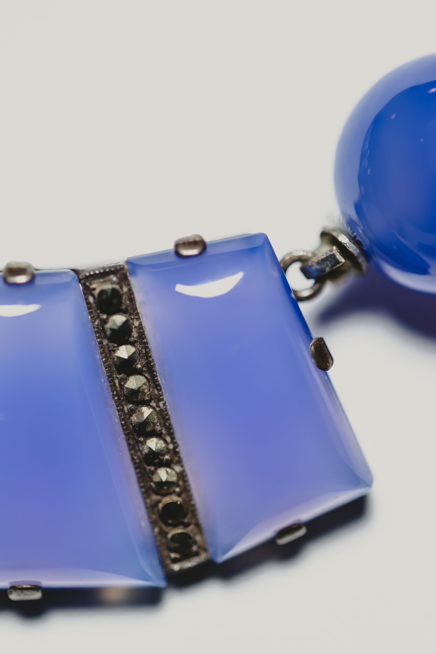 Lavender Agate & Blue Pearl Necklace