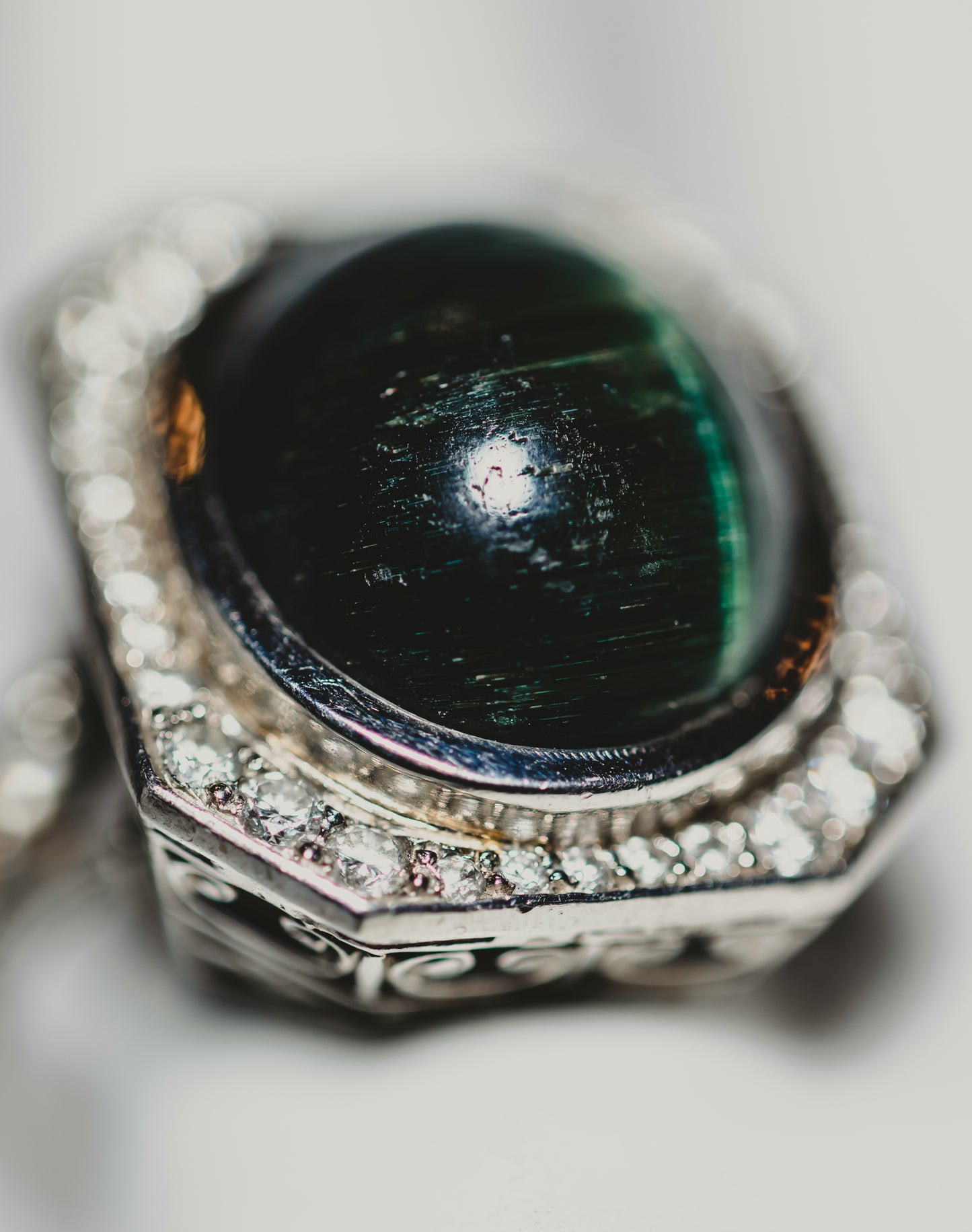 Art Deco Cat’s Eye Tourmaline Ring