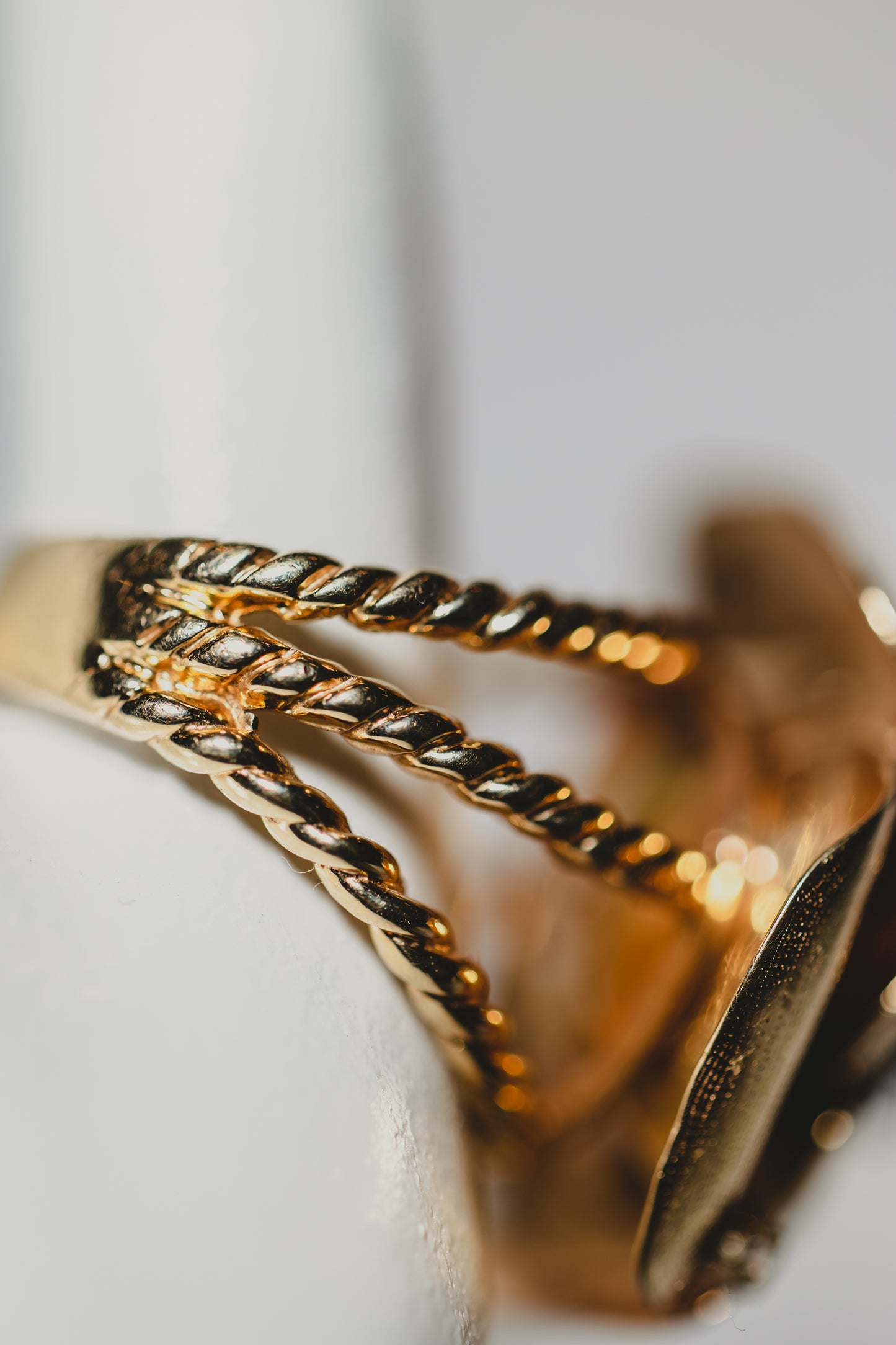 Gold & Diamond Rose Statement Ring