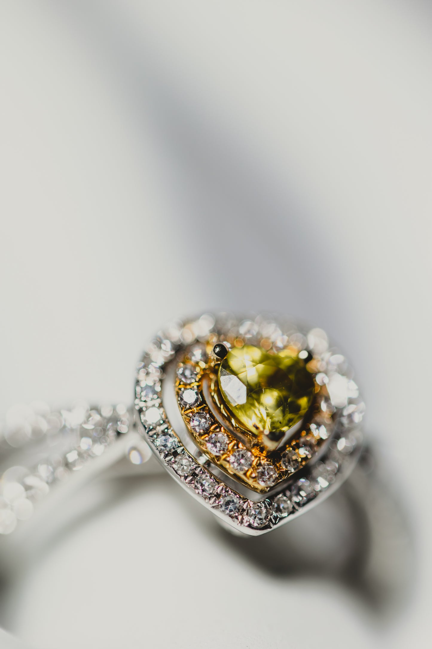 Yellow Sapphire & Diamond Heart Ring