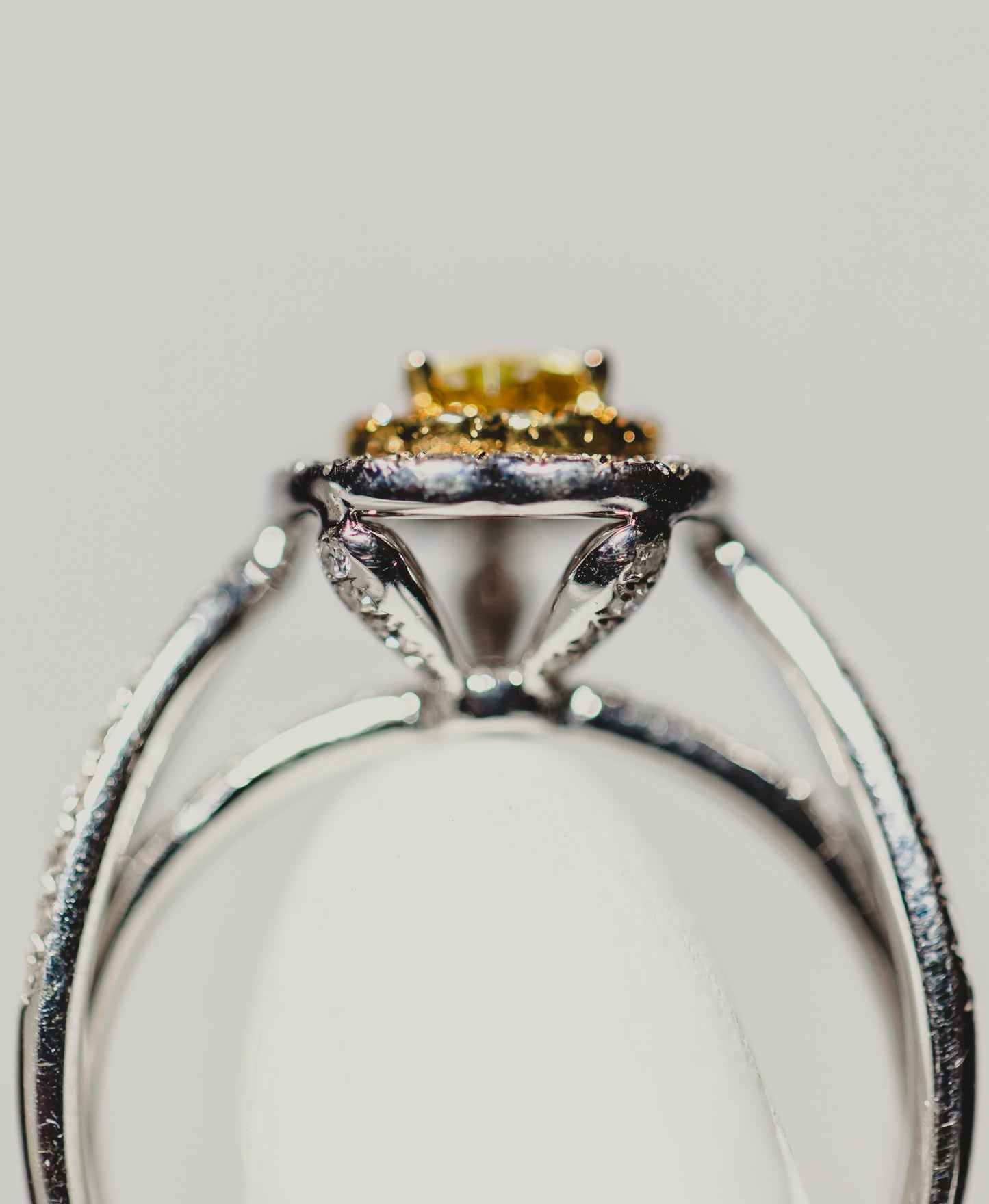 Yellow Sapphire & Diamond Heart Ring