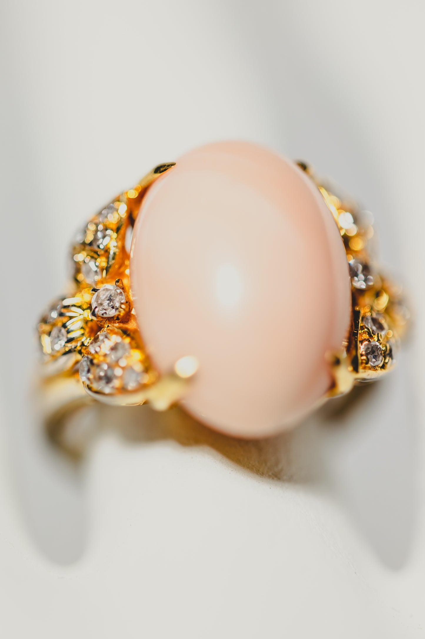 Coral and Diamond Ring