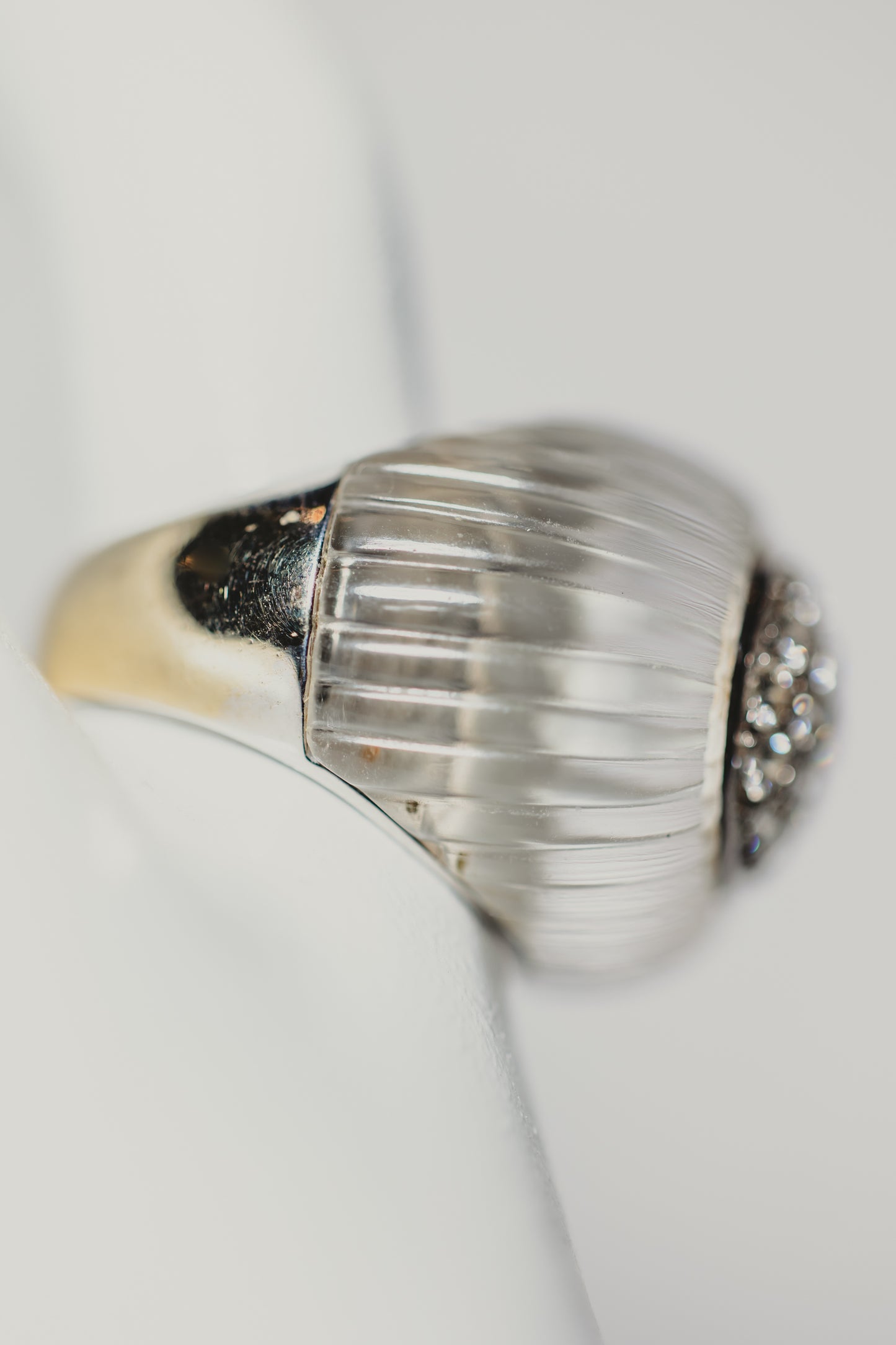 Rock Quartz & Diamond Ring