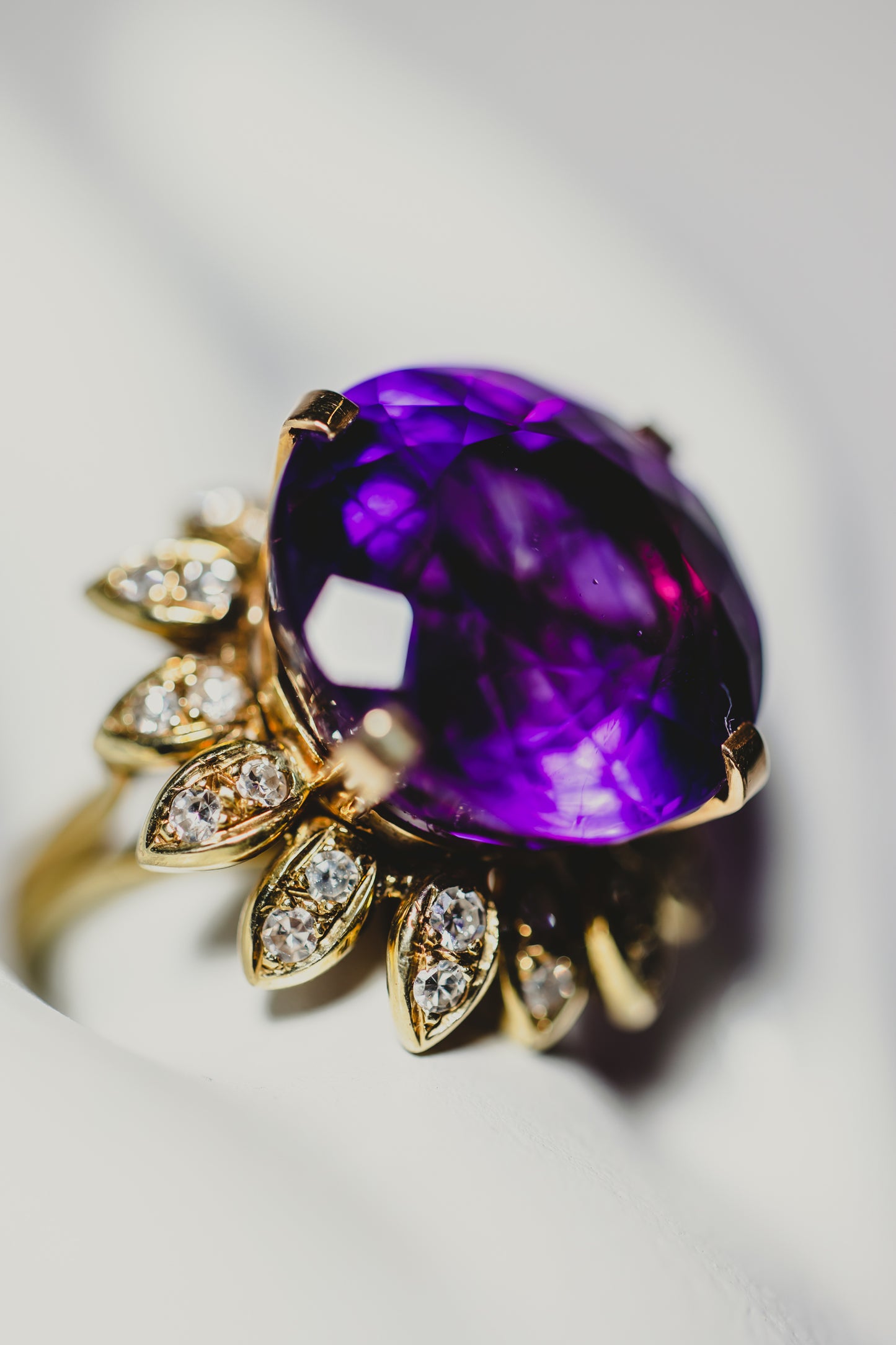 Amethyst & Diamond Cocktail Ring